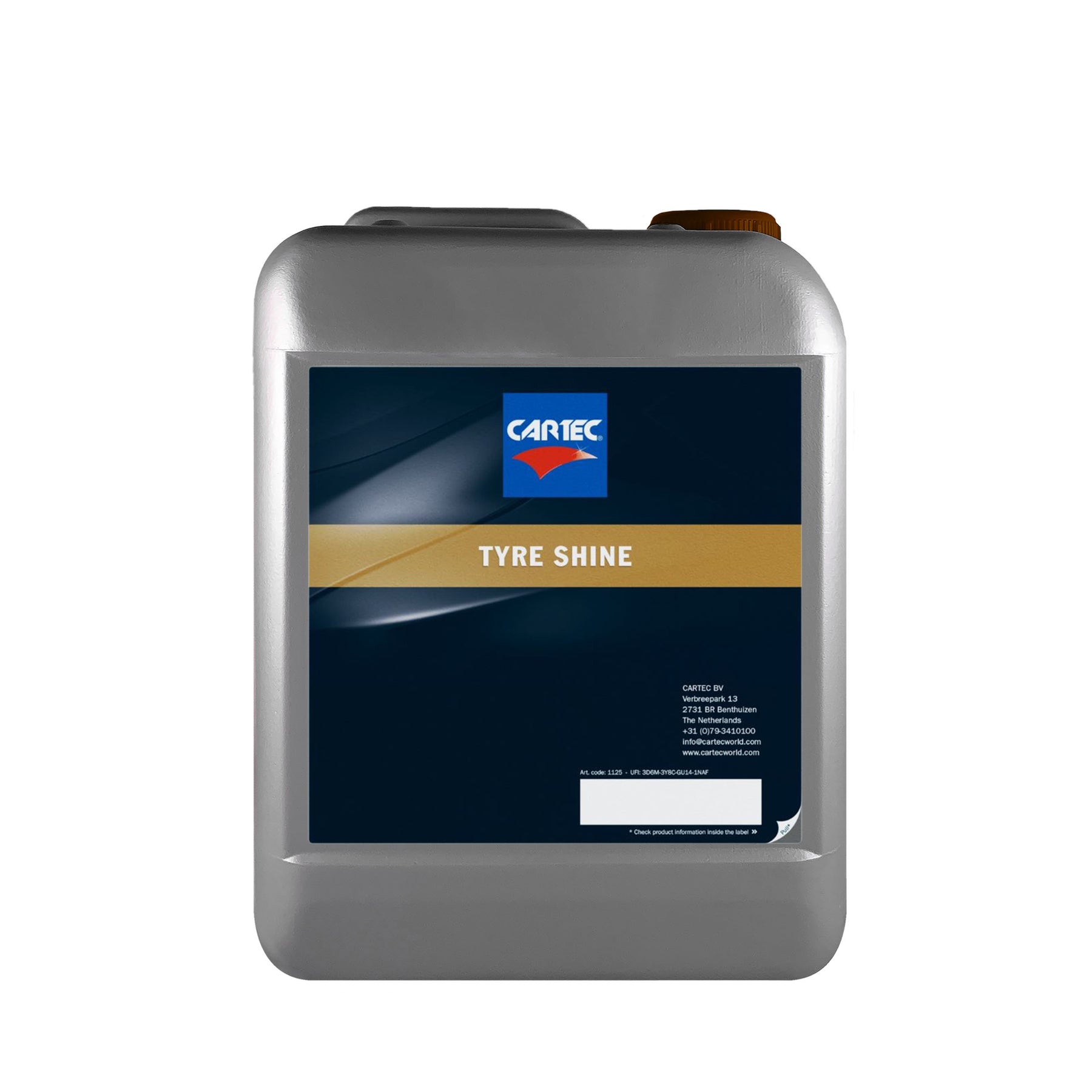 tanica di CARTEC Tyre Shine per rendere i pneumatici brillanti e protetti.