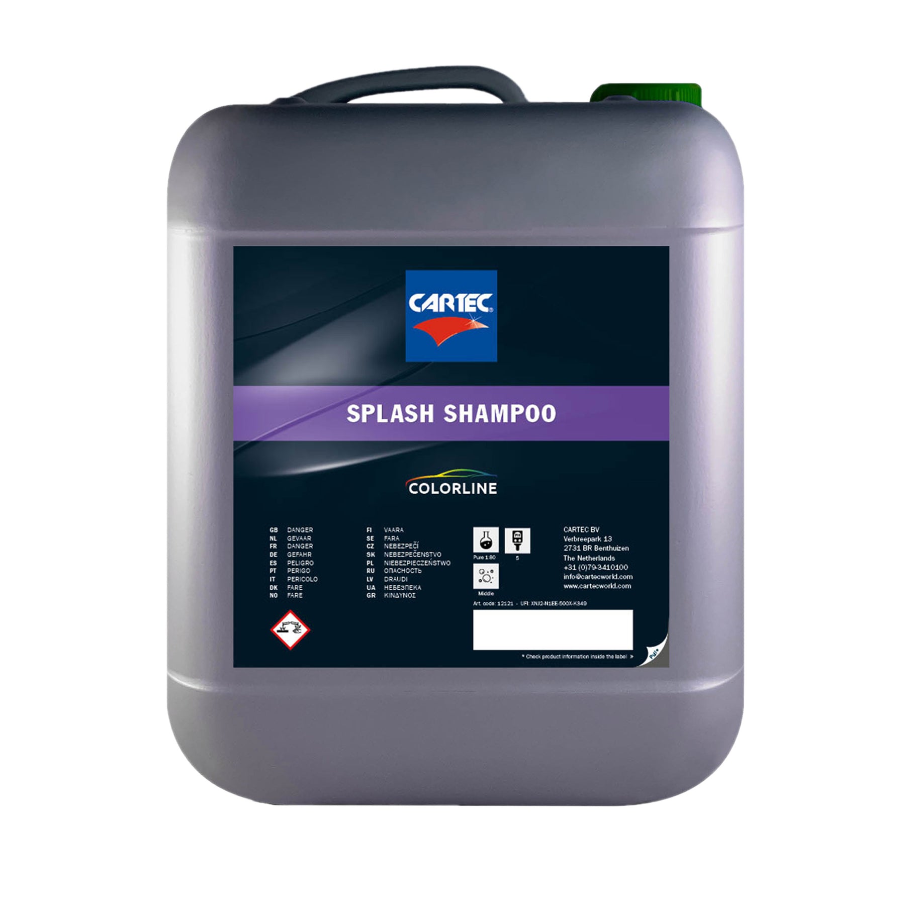 Tanica di CARTEC Splash Shampoo 2.0 per un lavaggio auto completo e delicato.