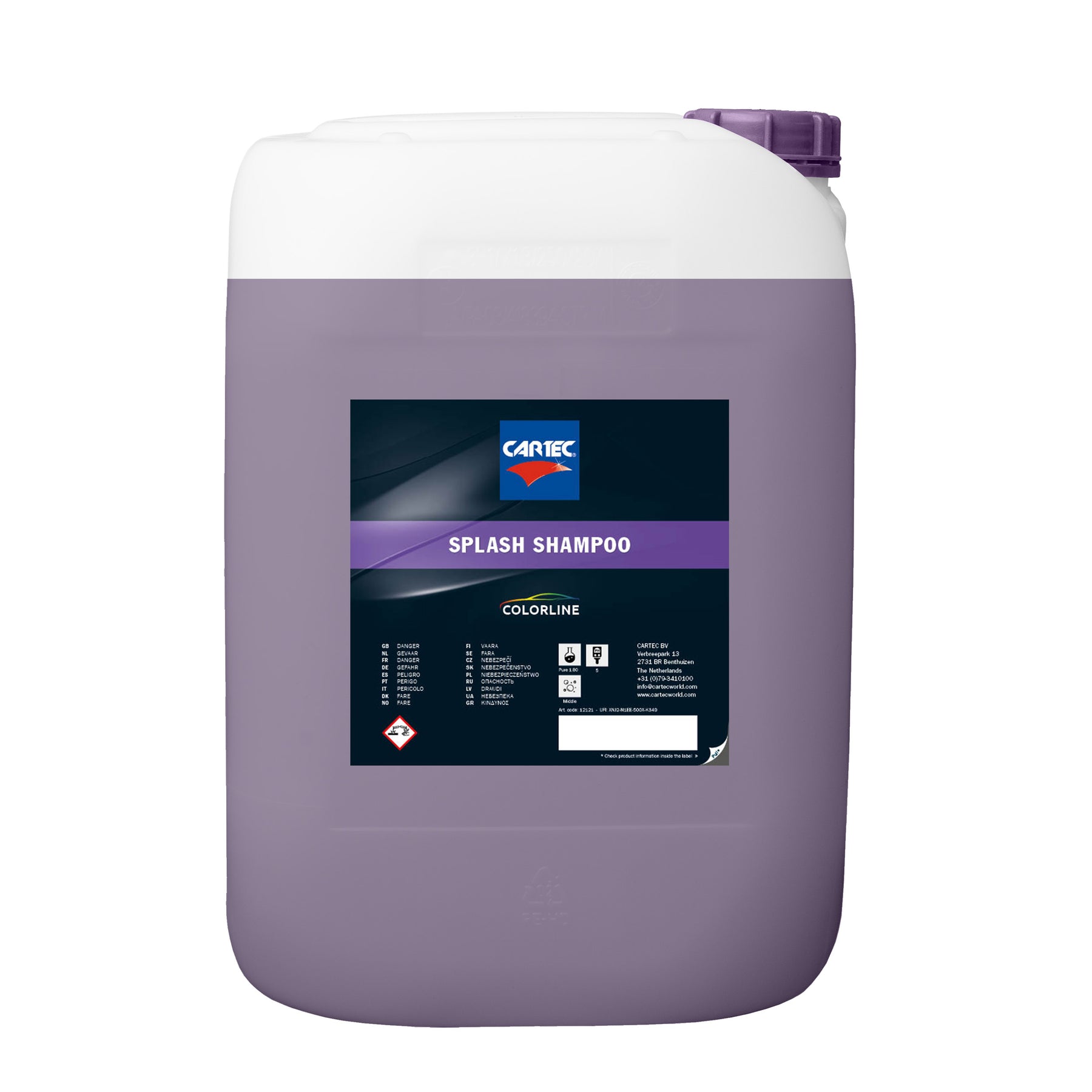 Tanica di CARTEC Splash Shampoo 2.0 per un lavaggio auto completo e delicato.