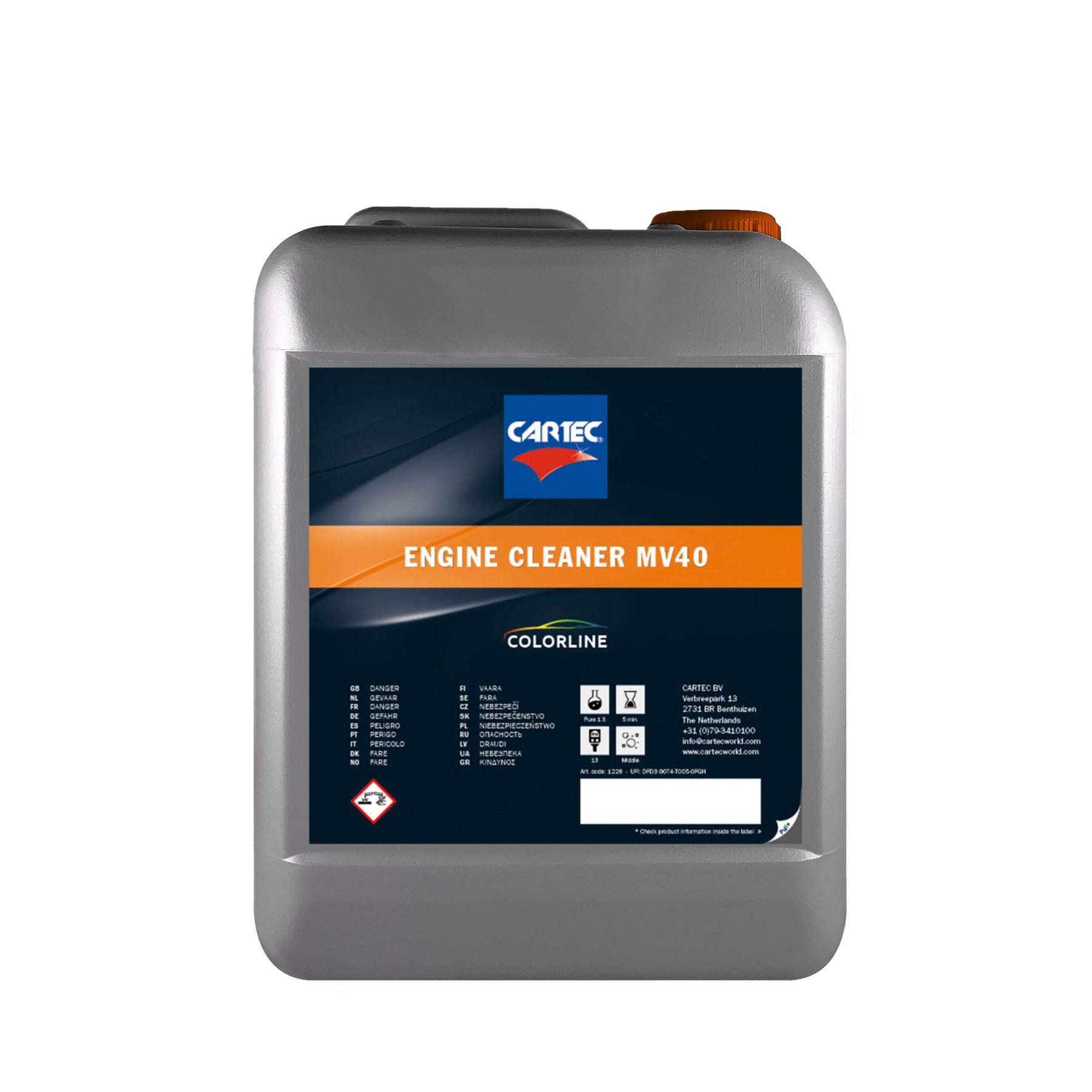Cartec Engine Cleaner MV40 per la pulizia efficace del motore dell'auto. tanichetta