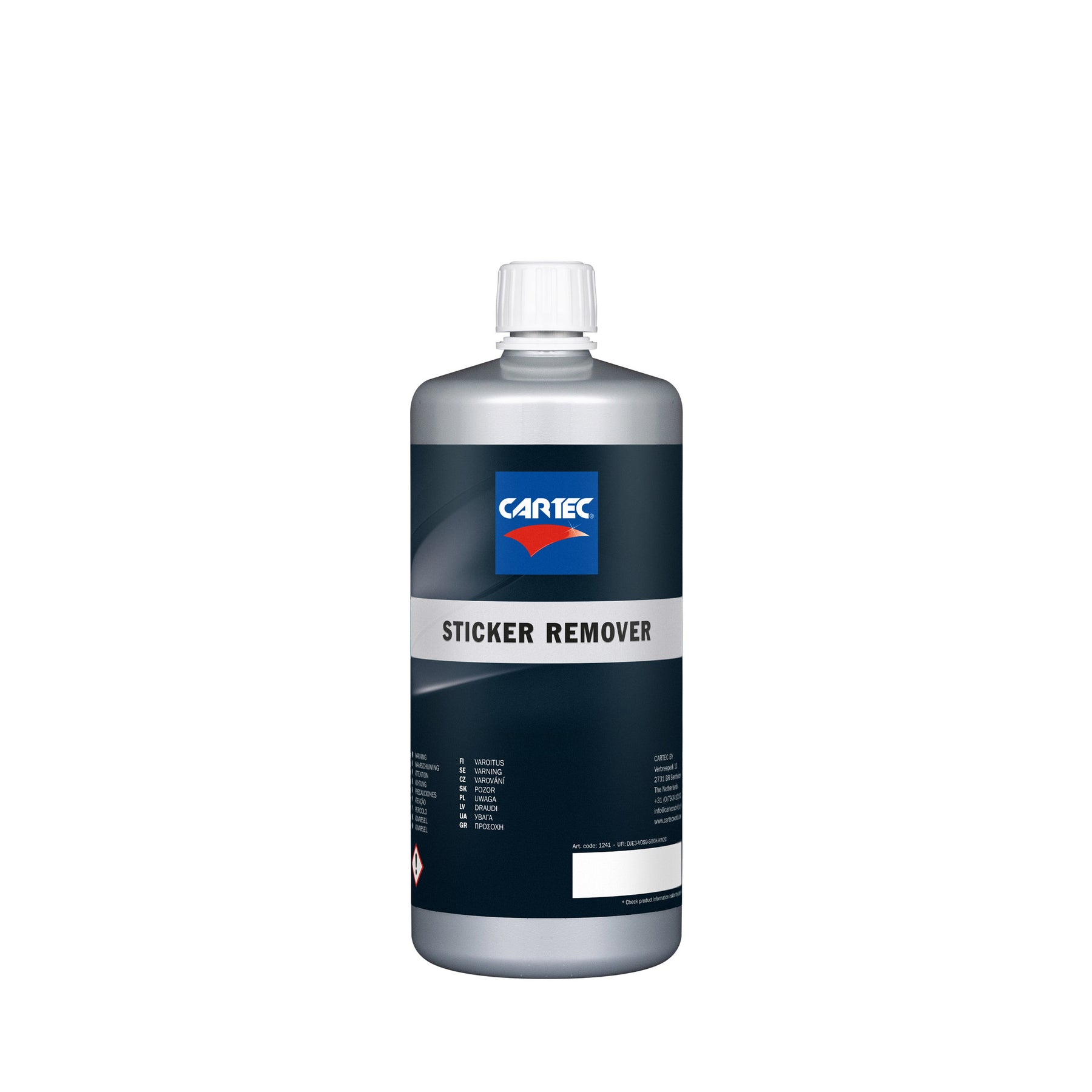 Bottiglia di CARTEC Sticker Remover per rimuovere adesivi e residui di colla.