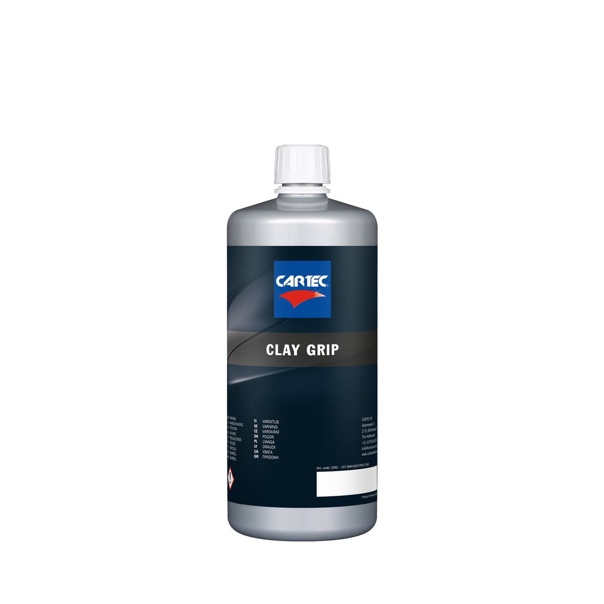 Flacone di CARTEC Clay Grip Accelerator per migliorare l'aderenza della clay bar durante il detailing del veicolo.