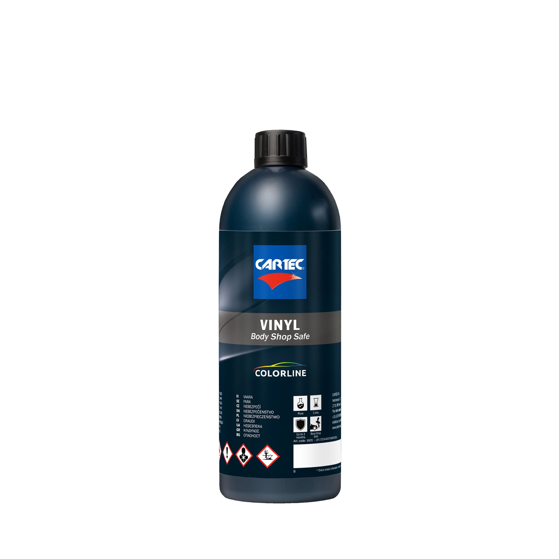 Bottiglia di CARTEC Vinyl Silicon Free per il trattamento delle superfici in vinile senza siliconi.
