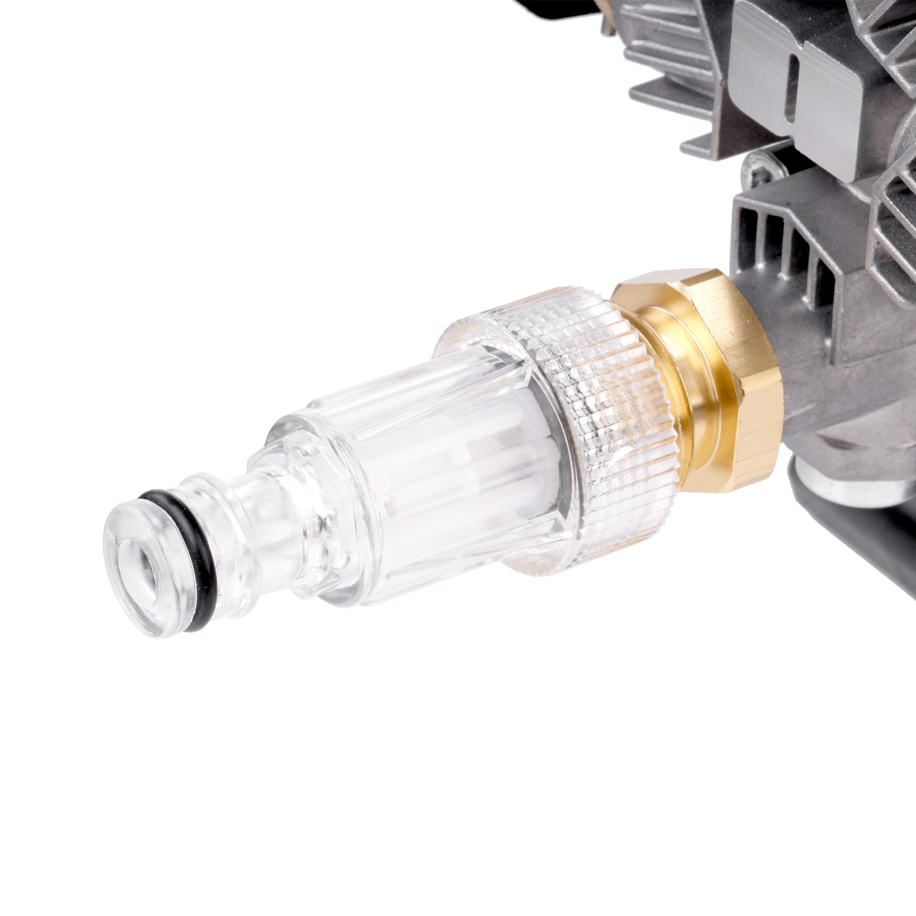 Dettaglio connessioni in ottone ACTIVE Idropulitrice 2.0 – attacchi ad alta pressione per utilizzo intensivo e compatibilità professionale