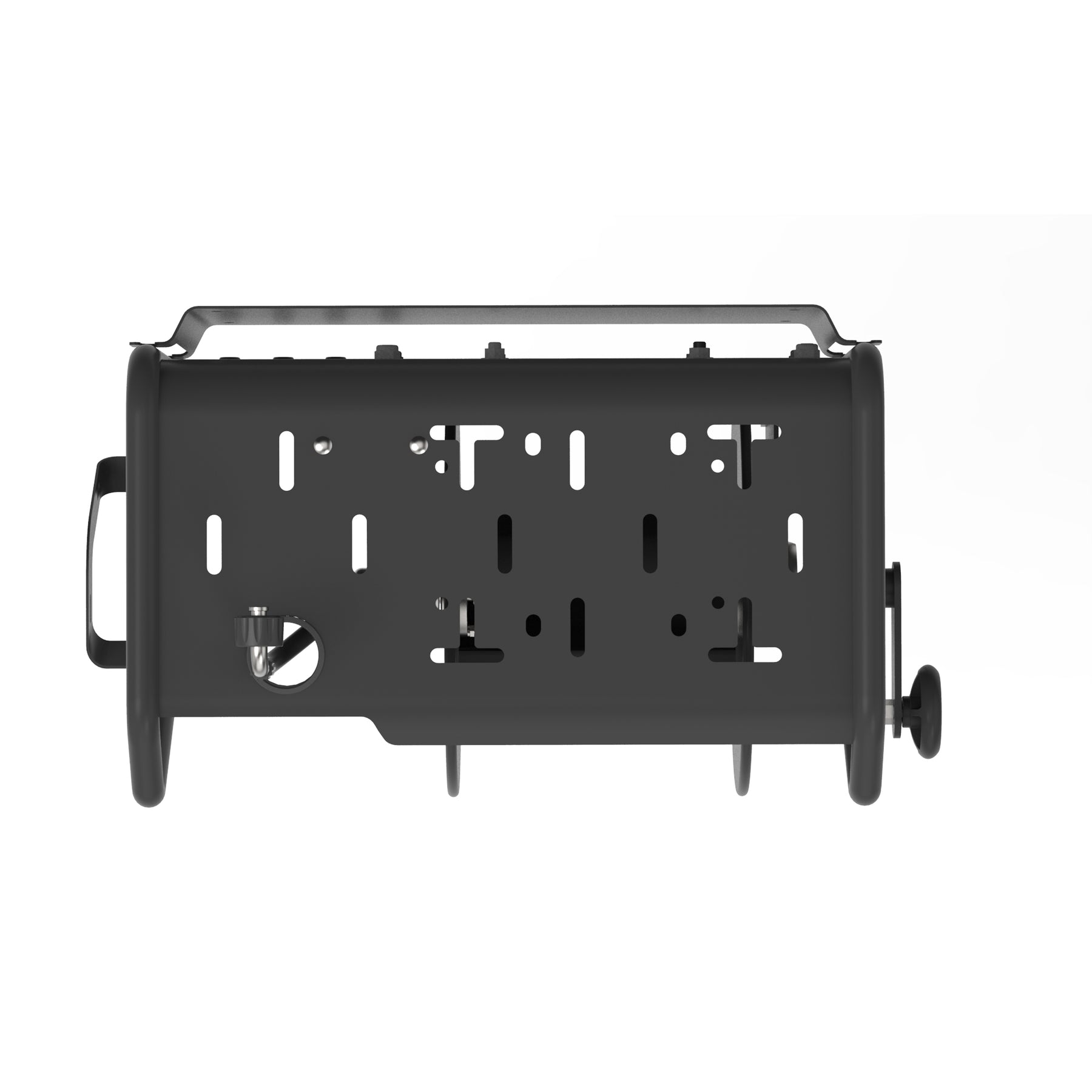 Vista frontale del supporto a parete Active con piastra di montaggio forata, progettata per un’installazione stabile e versatile di idropulitrici e accessori professionali