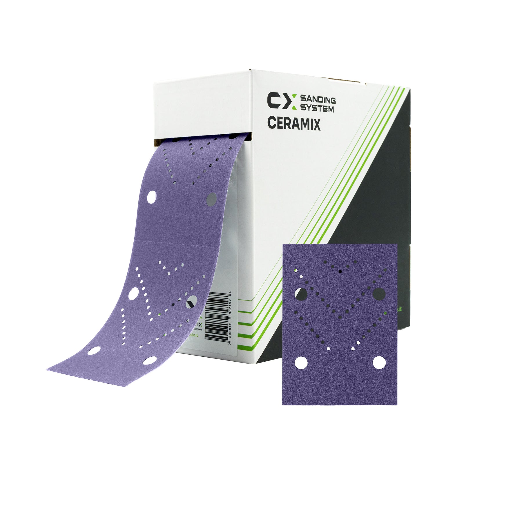 Rotolo abrasivo CARISMATIX CERAMIX in film PET con grana ceramica viola e foratura ottimizzata