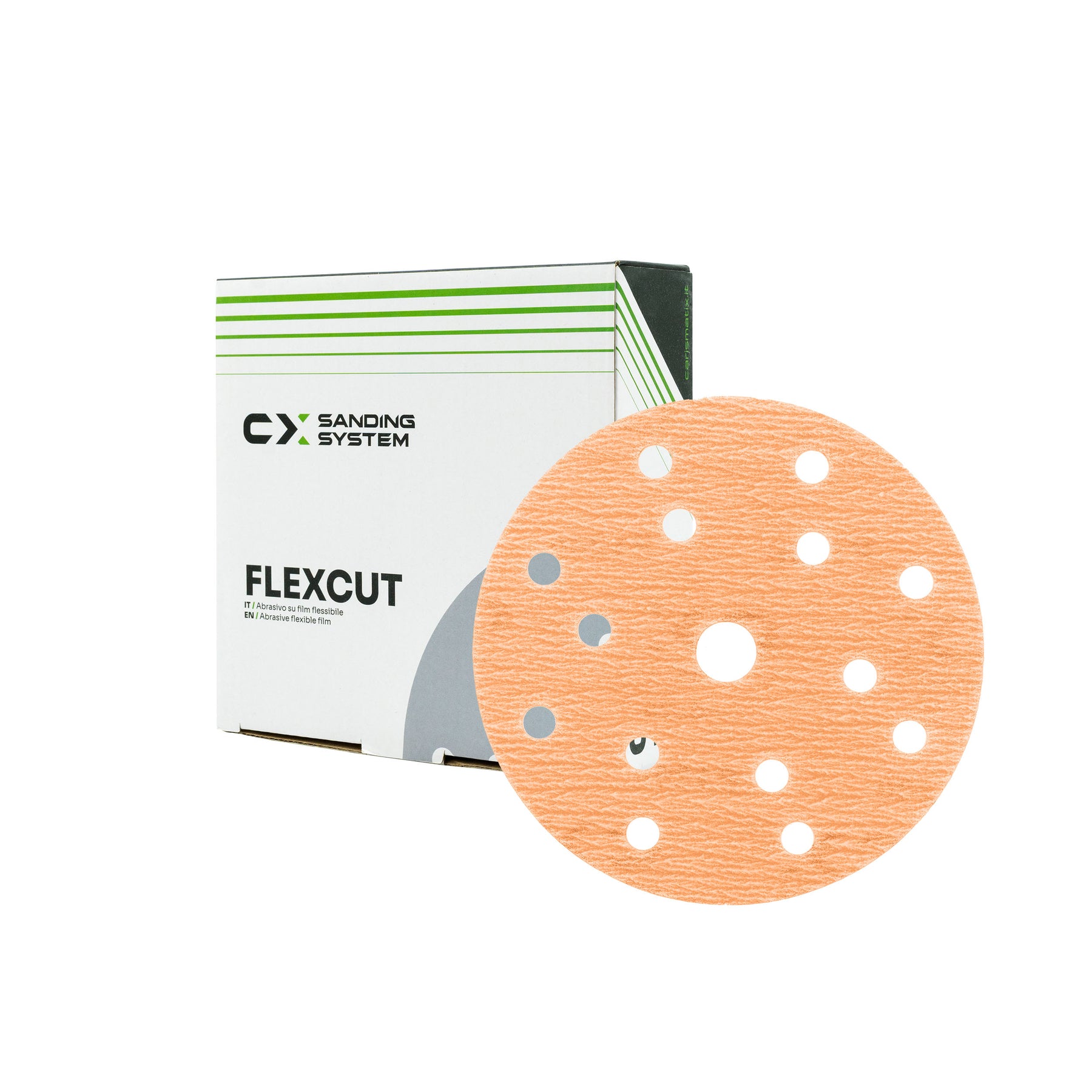 Disco abrasivo CARISMATIX FLEXCUT arancione con foratura multipla