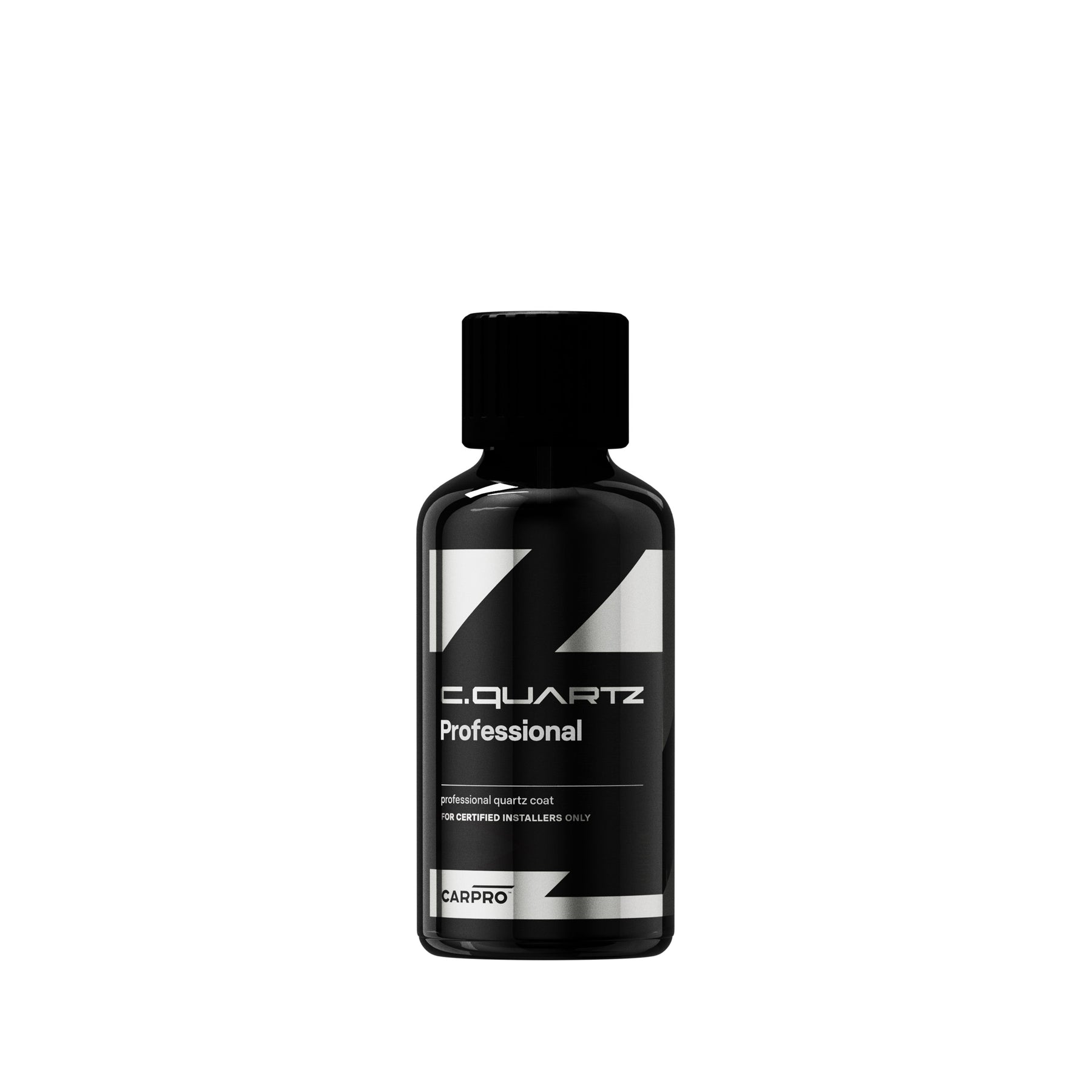 Flacone di CARPRO C.QUARTZ Professional, un rivestimento al quarzo per auto destinato a installatori certificati, che offre protezione e brillantezza avanzate.