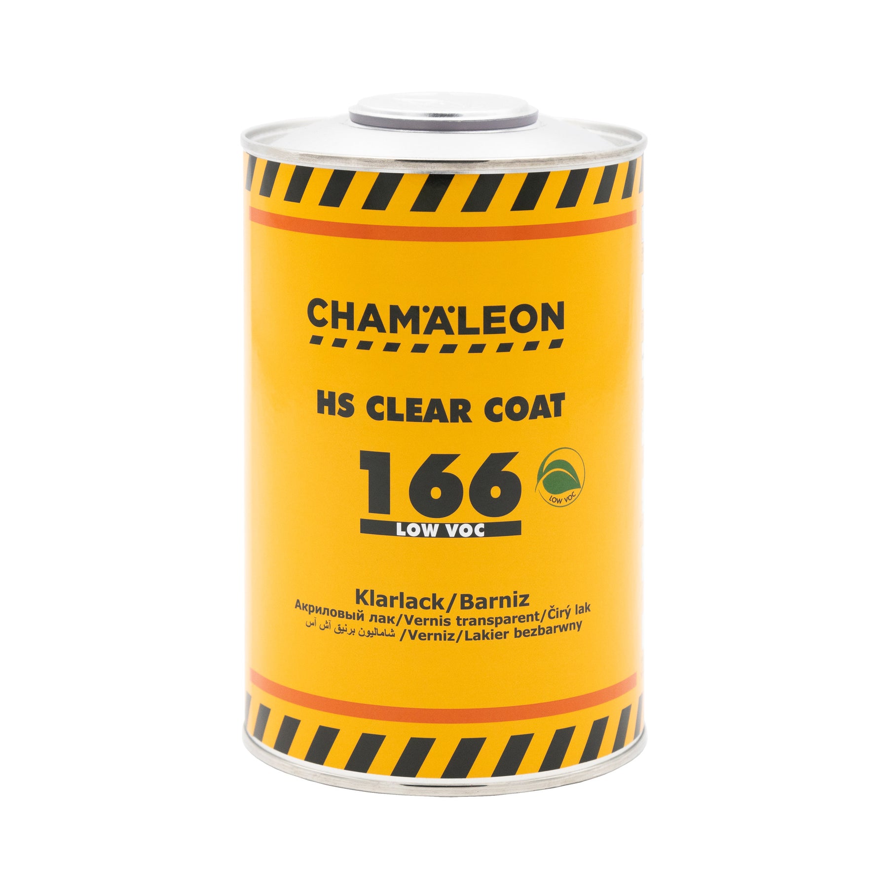 Chamaleon HS 2K Clear Coat Low VOC, vernice trasparente a basso contenuto di VOC per finitura lucida su superfici verniciate.