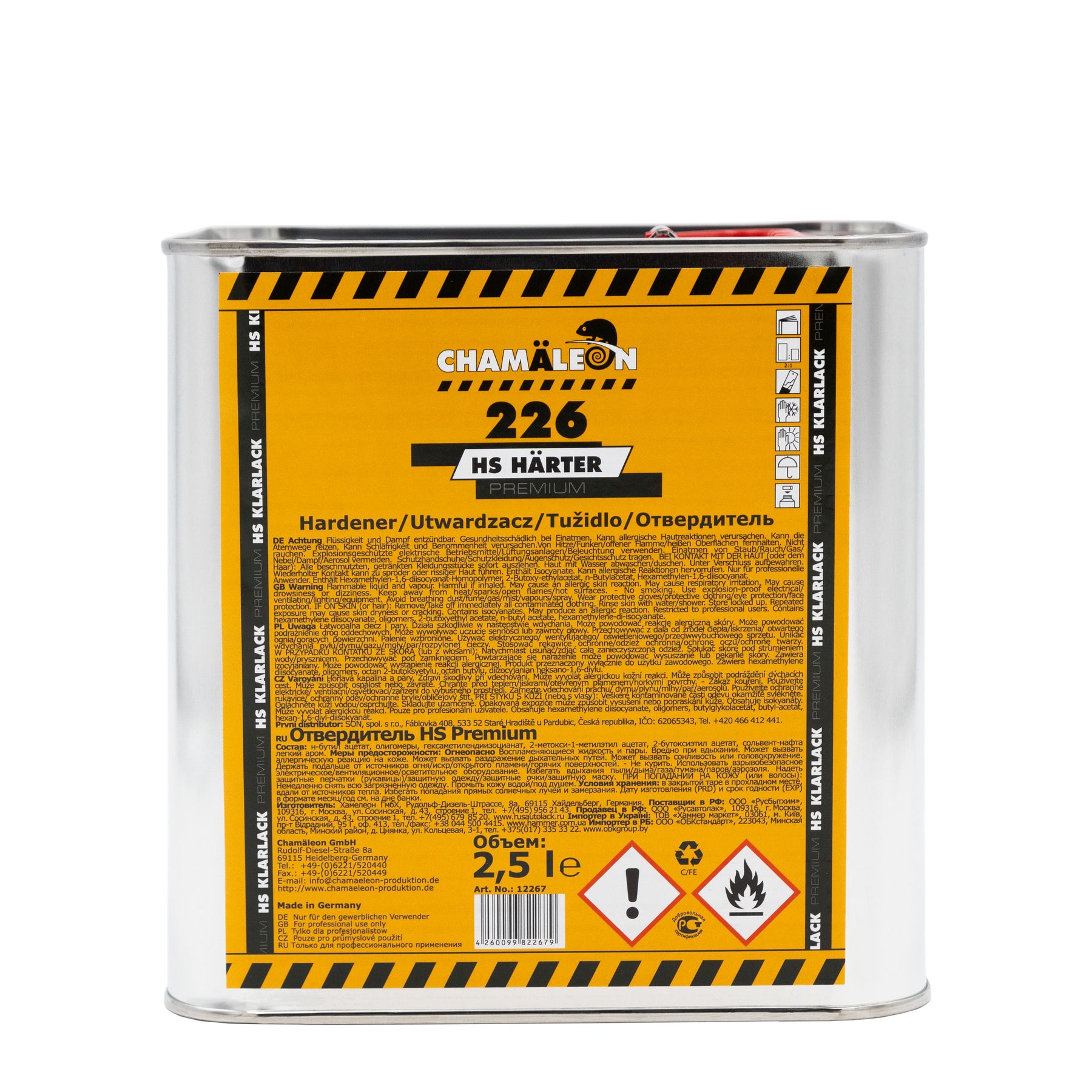 Chamaleon HS Hardener Low VOC, catalizzatore per trasparenti a basso contenuto di VOC per finitura resistente su superfici verniciate
