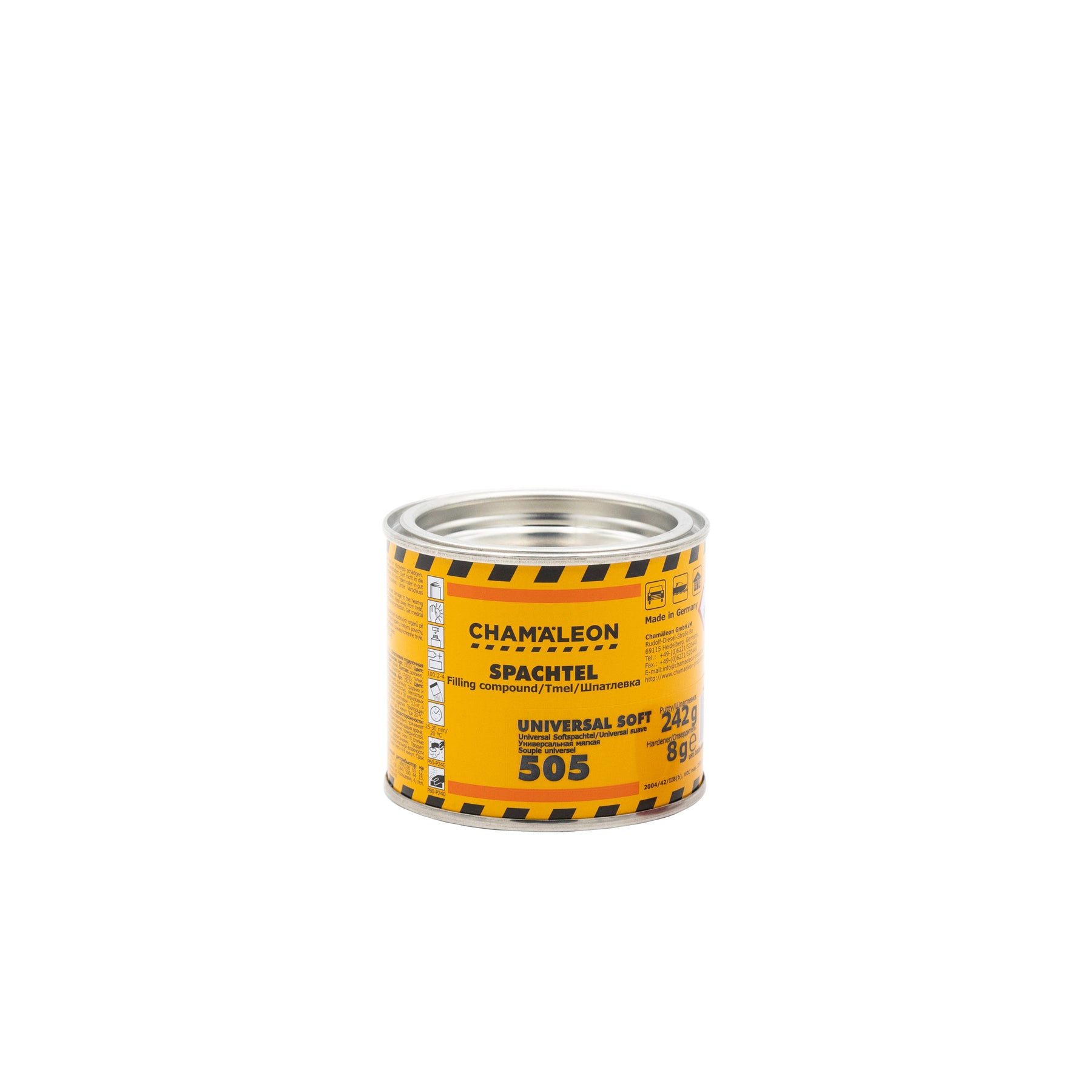 Barattolo di Chamaleon Super Soft Putty per una stuccatura liscia e senza imperfezioni.