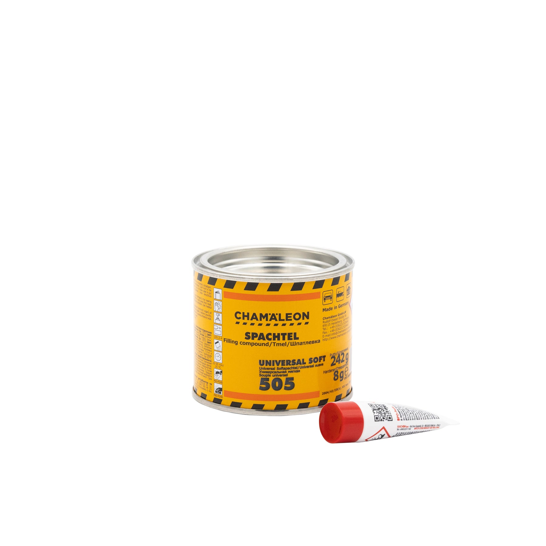 Barattolo di Chamaleon Super Soft Putty per una stuccatura liscia e senza imperfezioni.