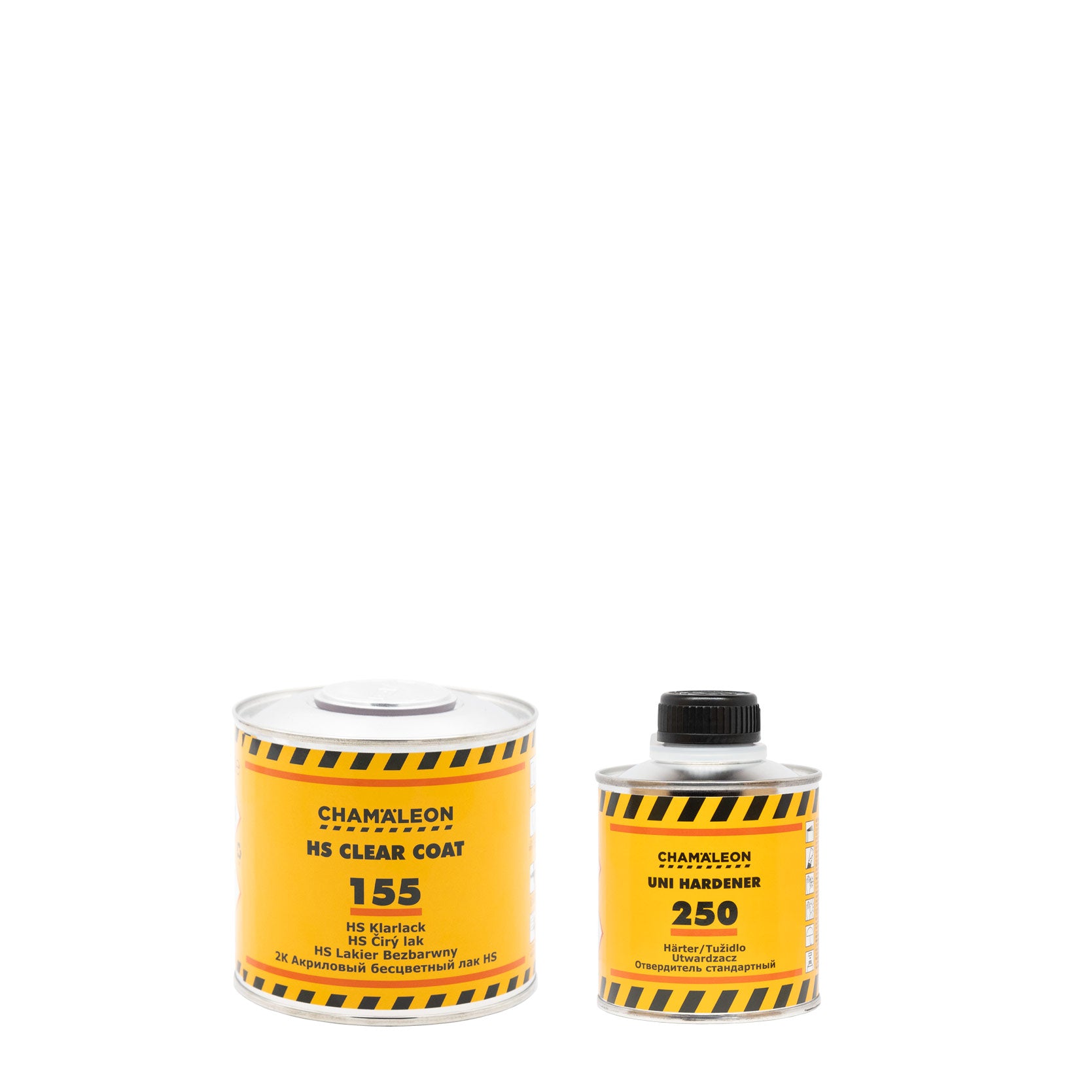 Chamaleon HS 2K Clear Coat Scratch Proof 155 con catalizzatore, vernice trasparente resistente ai graffi per superfici verniciate.