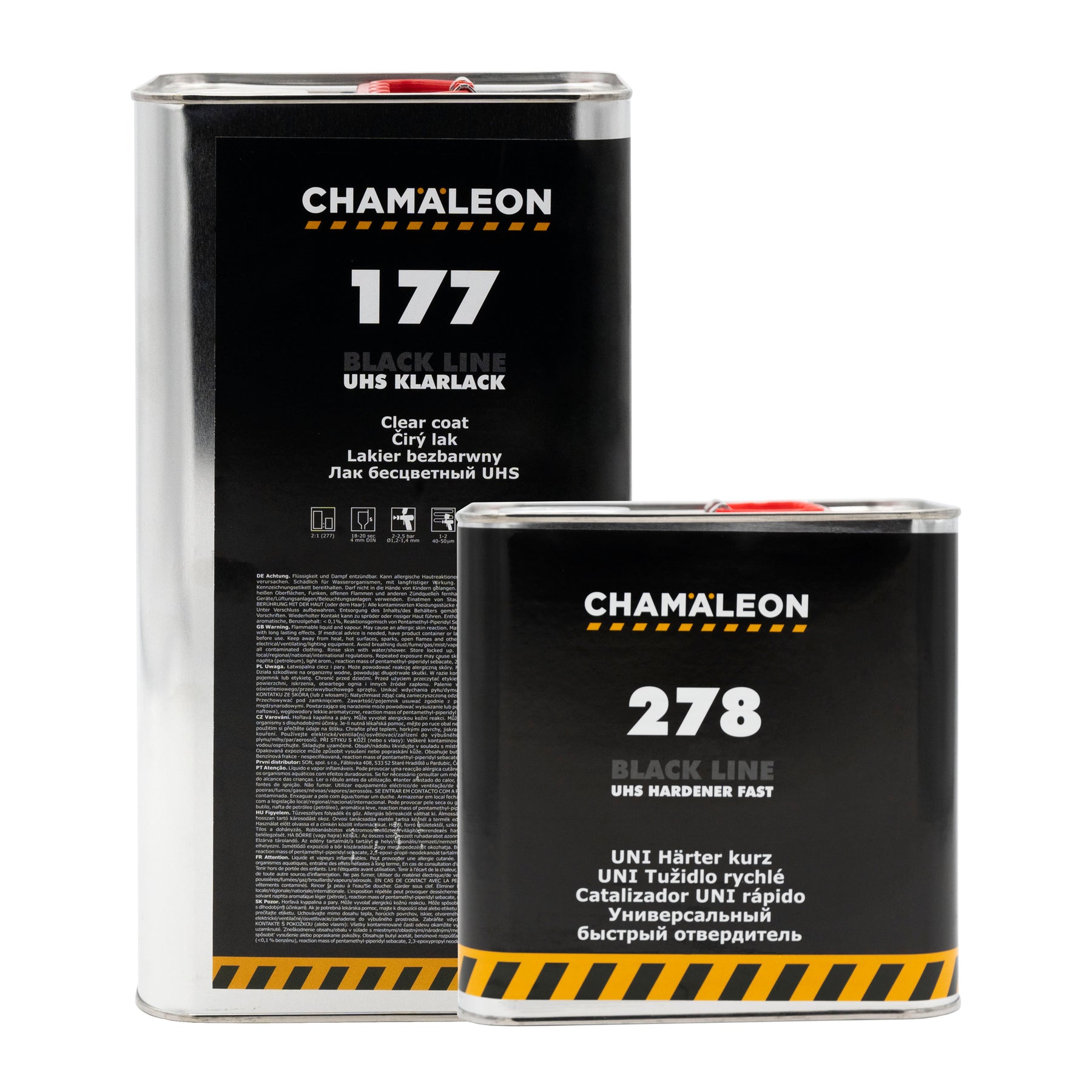 Latta di Chamaleon UHS 2K Clear Coat Scratch Proof 1.77 con Catalizzatore per una finitura resistente ai graffi e di alta qualità.