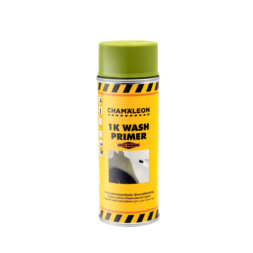Chamaleon Aerosol Wash Primer, primer lavabile spray per preparazione eccellente di superfici metalliche.