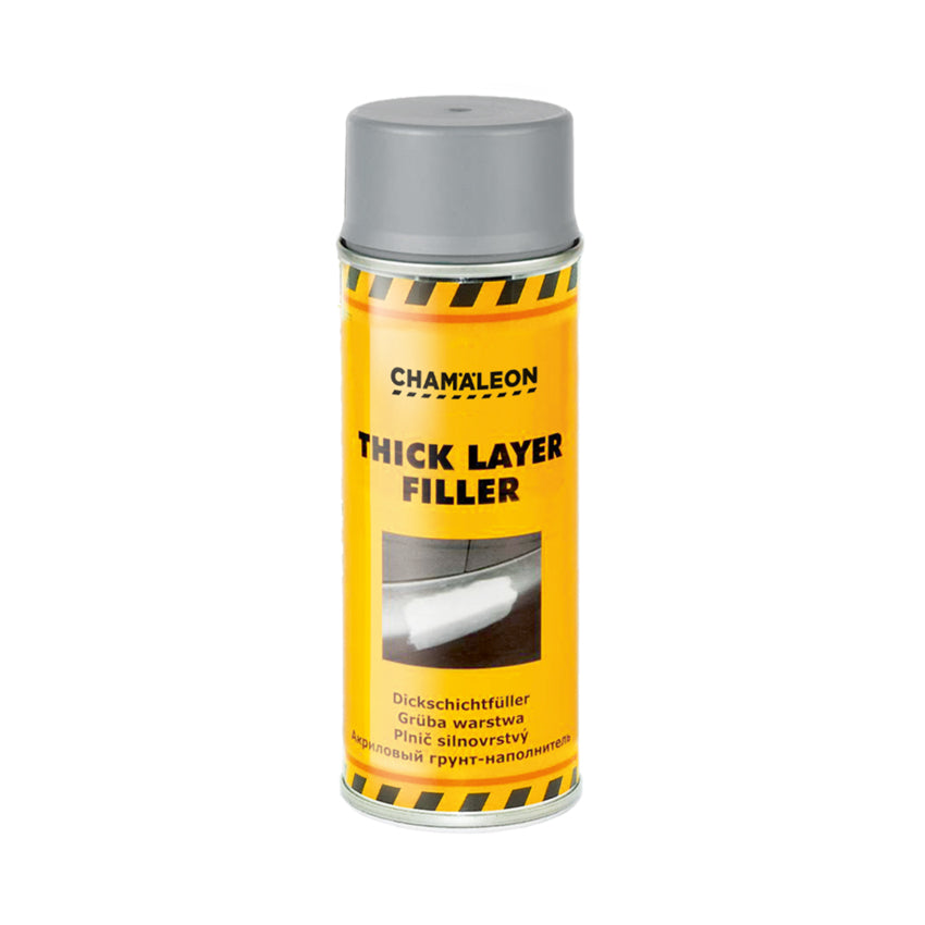 Chamaleon Aerosol Thick Layer Filler, riempitivo spray per strati spessi e base uniforme su diverse superfici. grigio