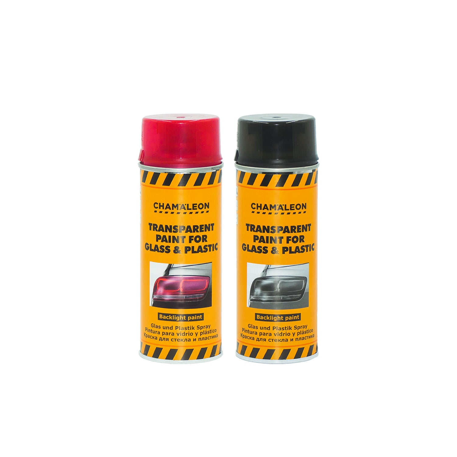 Chamaleon Aerosol Paint for Glass & Plastic Transparent, vernice spray trasparente per finitura chiara e duratura su vetro e plastica.