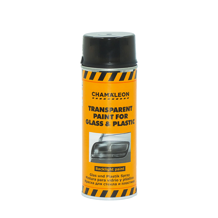 Chamaleon Aerosol Paint for Glass & Plastic Transparent, vernice spray trasparente per finitura chiara e duratura su vetro e plastica.