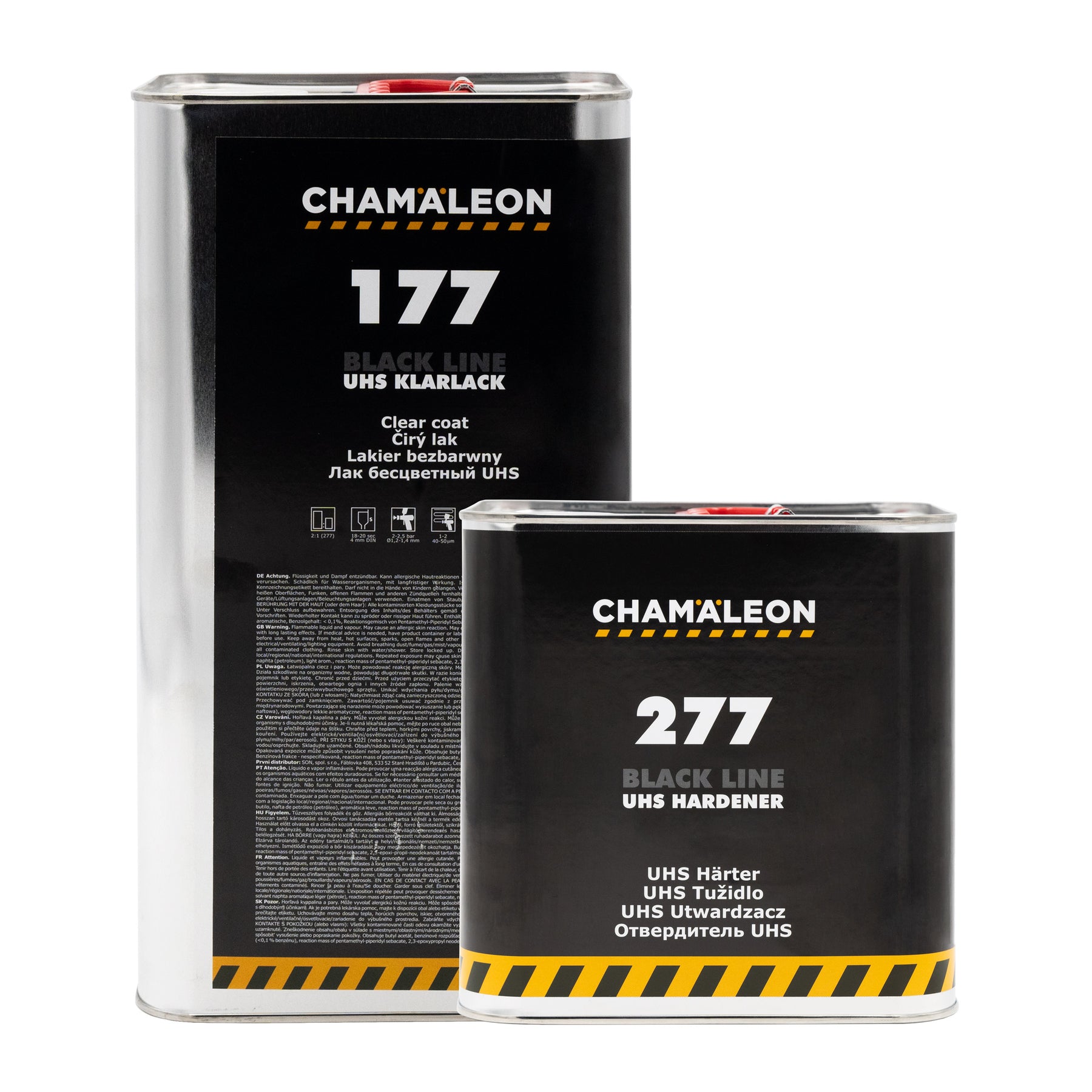 Latta di Chamaleon UHS 2K Clear Coat Scratch Proof 1.77 con Catalizzatore per una finitura resistente ai graffi e di alta qualità.