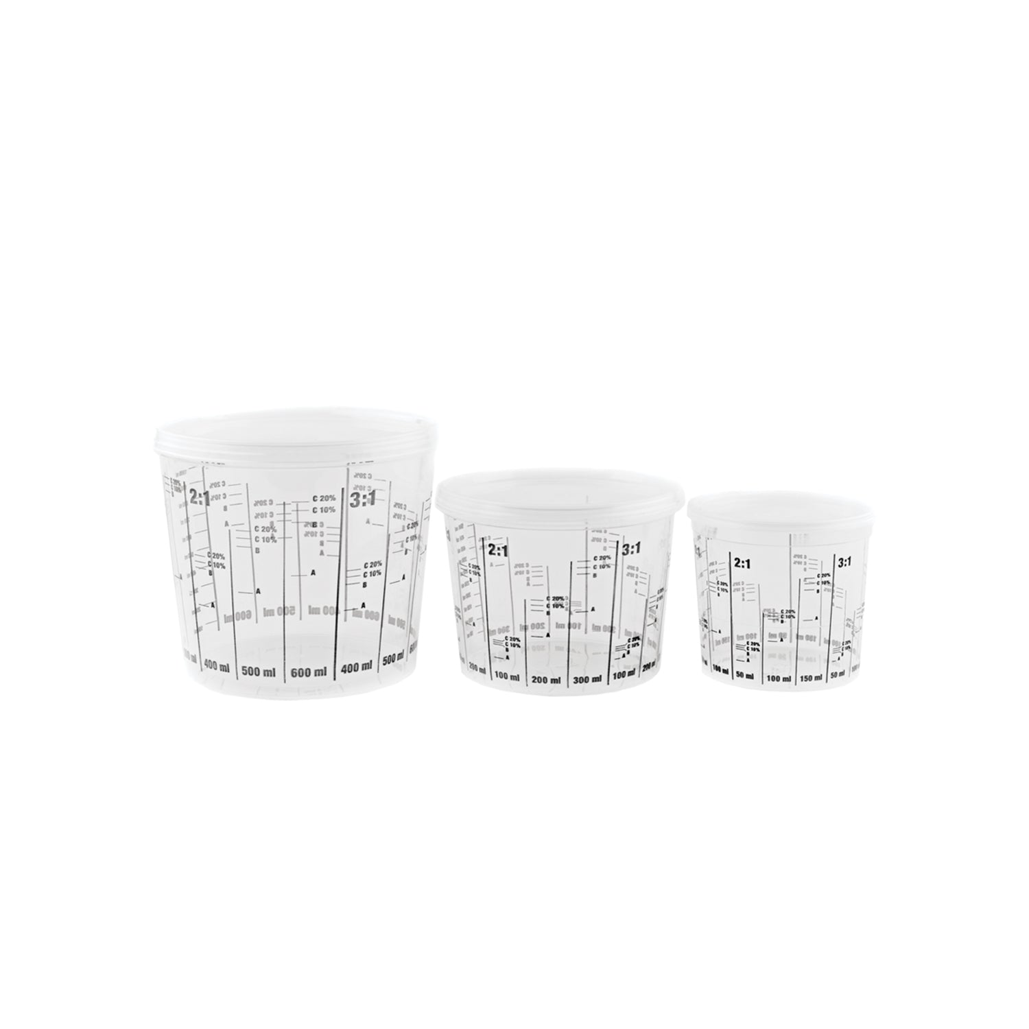 Chamaleon Mixing Cups, tazze di miscelazione di alta qualità per preparazione precisa delle vernici.