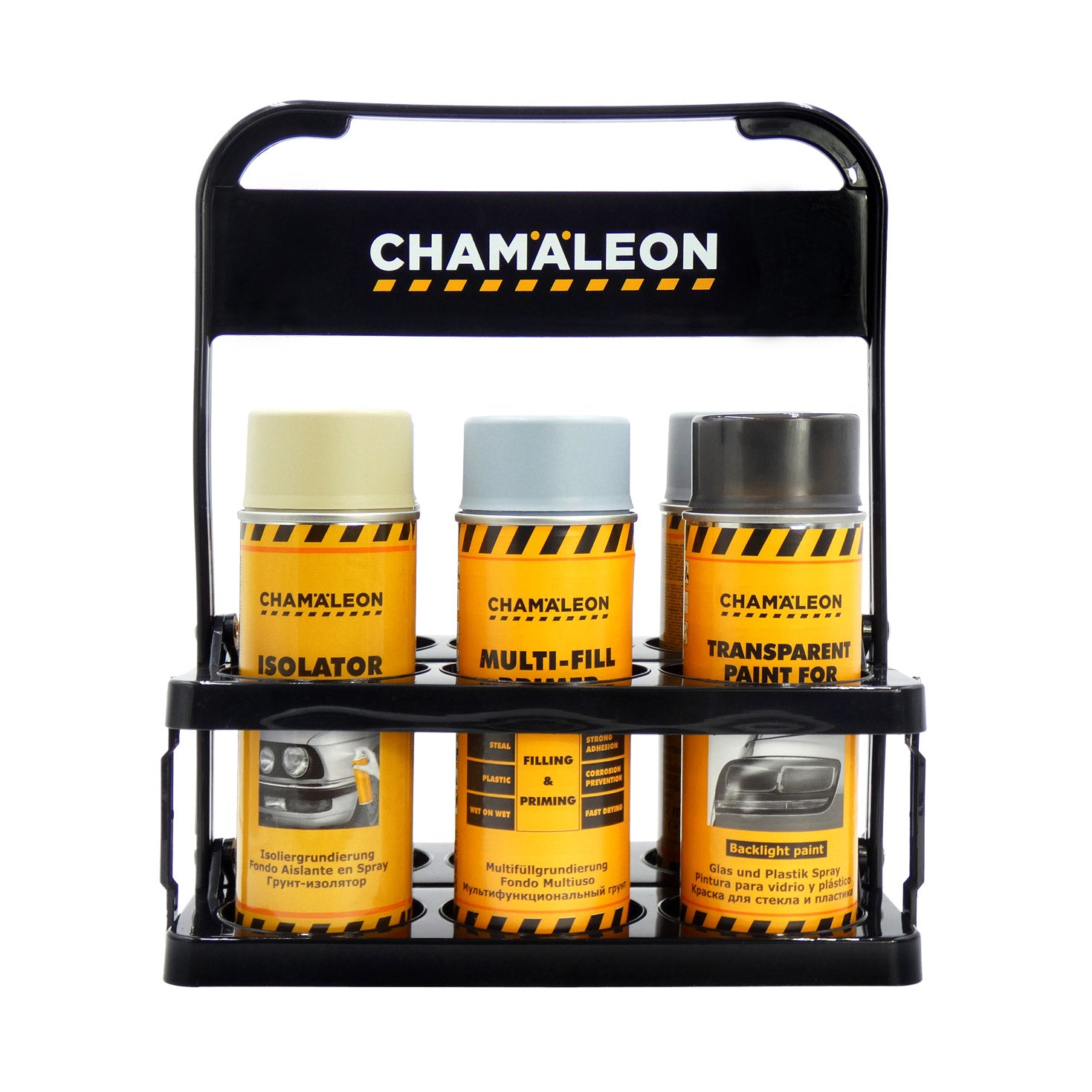 Chamaleon Plastic Aerosol Holder, supporto in plastica per applicazione precisa di bombolette spray.