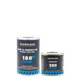 Chamaleon HS 2K Fast & Perfect Express Clear Coat 180 con catalizzatore, vernice trasparente a rapida essiccazione per finitura lucida su superfici verniciate.