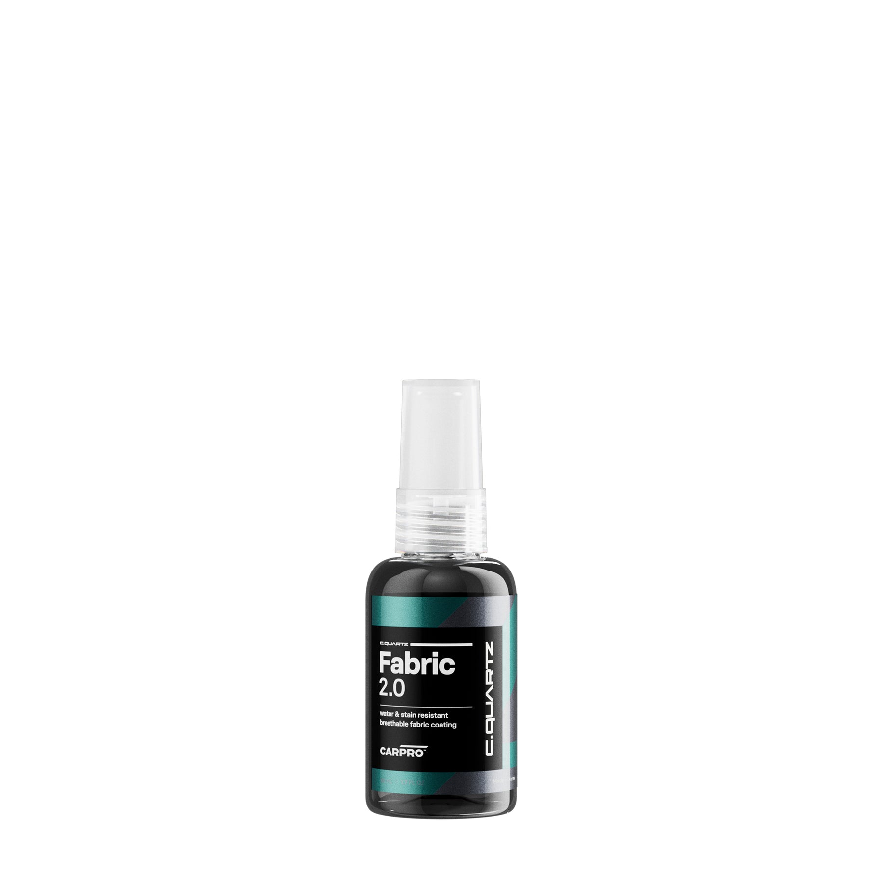 Flacone spray di CARPRO C.QUARTZ Fabric 2.0, un rivestimento traspirante e resistente alle macchie per la protezione dei tessuti.