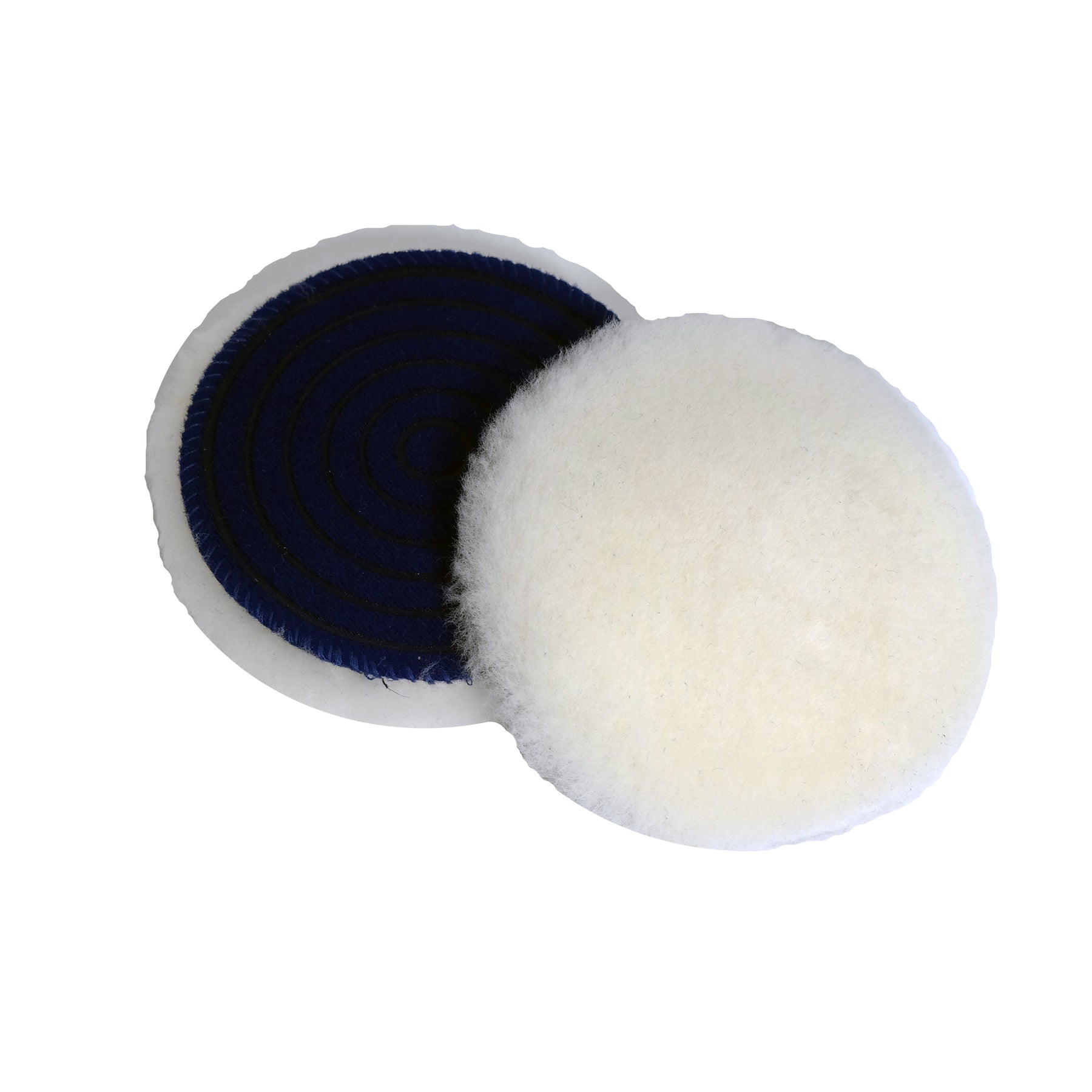Tamponi di lana CARPRO Cutting Wool Pad su sfondo bianco, ideali per la rimozione di graffi profondi e difetti della carrozzeria.