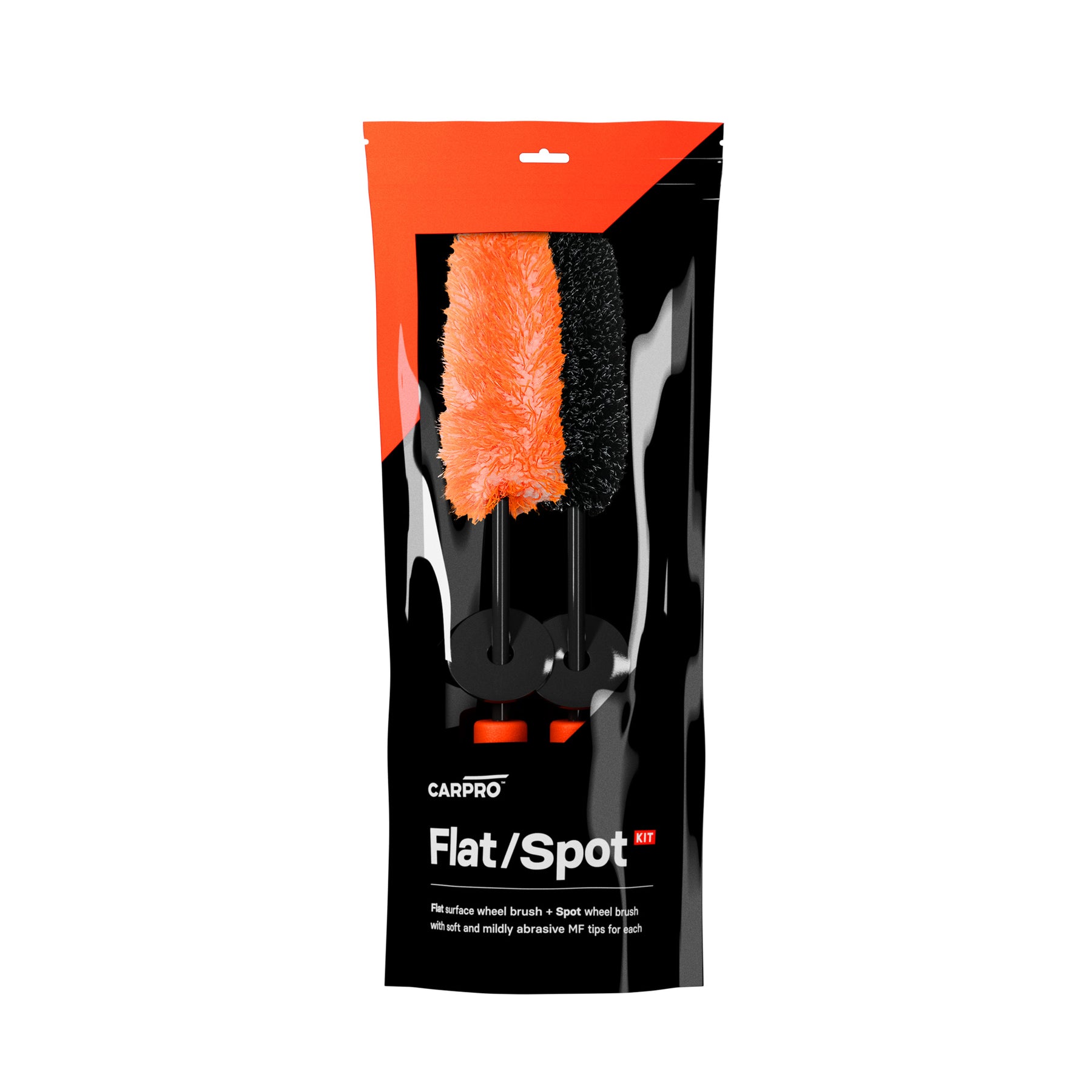 Confezione CARPRO Flat & Spot Brush, spazzola per la pulizia dettagliata di superfici e punti difficili, con setole morbide e abrasive.