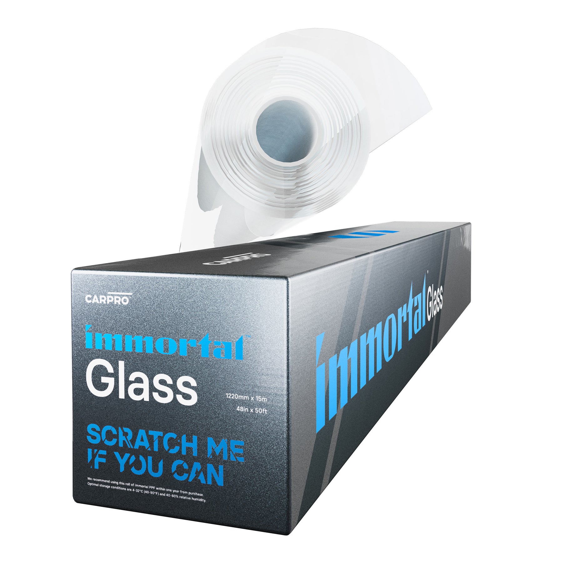 Rotolo CARPRO Immortal Glass con confezione, pellicola protettiva trasparente per vetri auto contro graffi e raggi UV