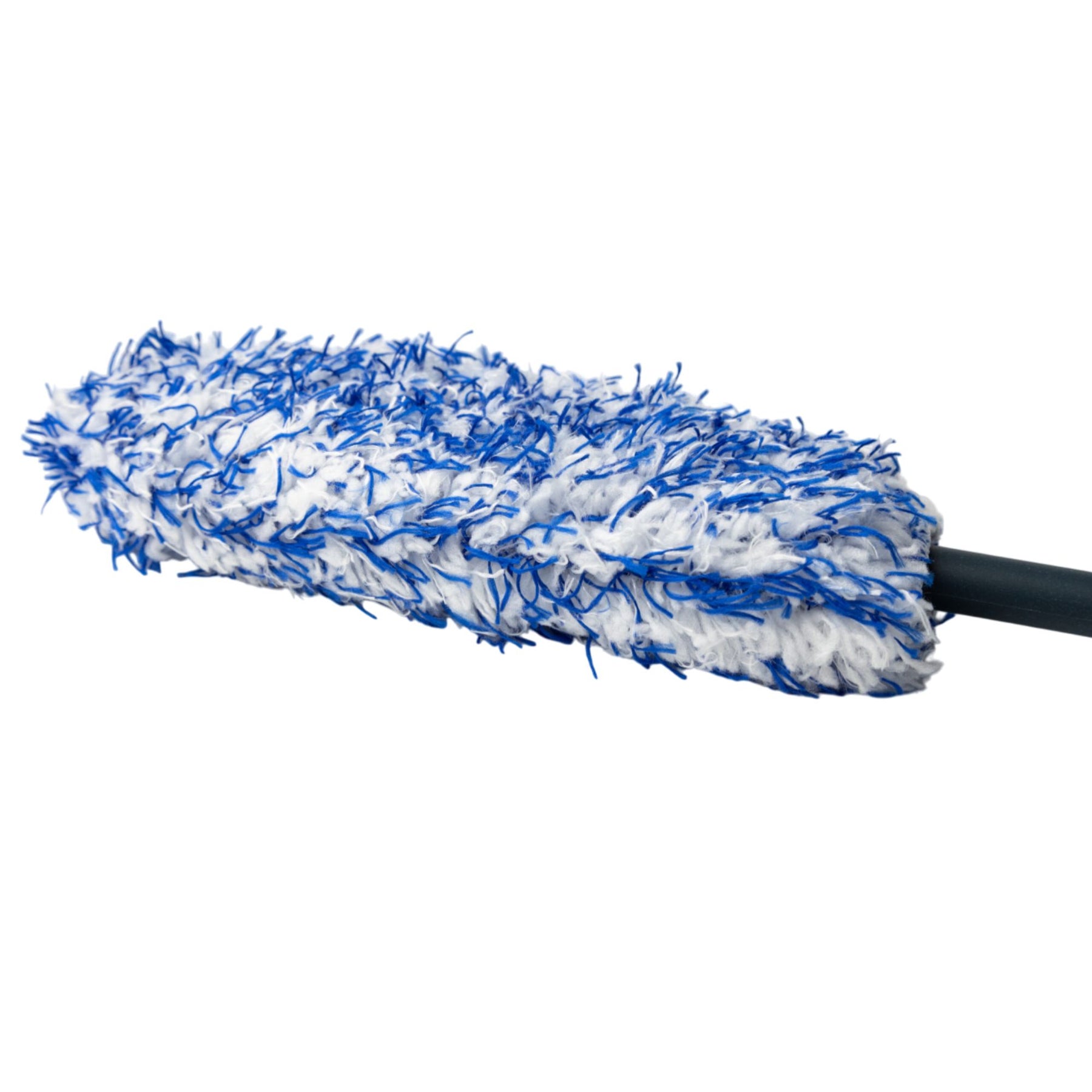 Testa in microfibra blu e bianca della Cartec Slim Wheel Brush per la pulizia dei cerchi auto