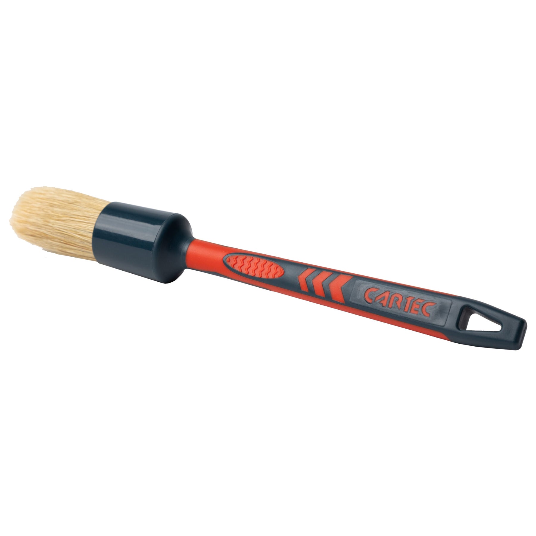 CARTEC Detailing Brush Allround con setole naturali e manico ergonomico, ideale per la pulizia precisa di interni auto, cerchi e griglie
