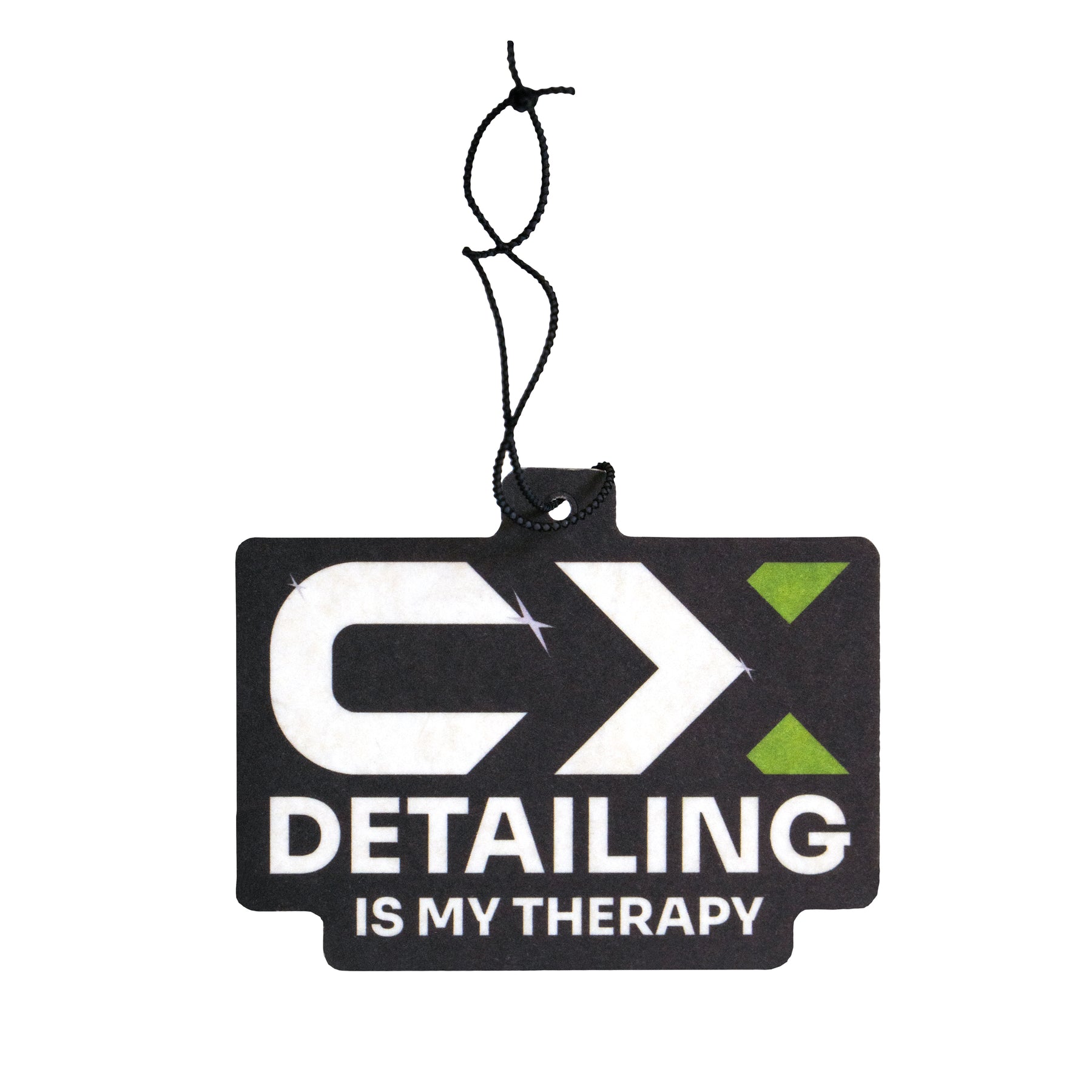 Profumatore per auto Carismatix con logo CX e slogan "Detailing is my therapy"