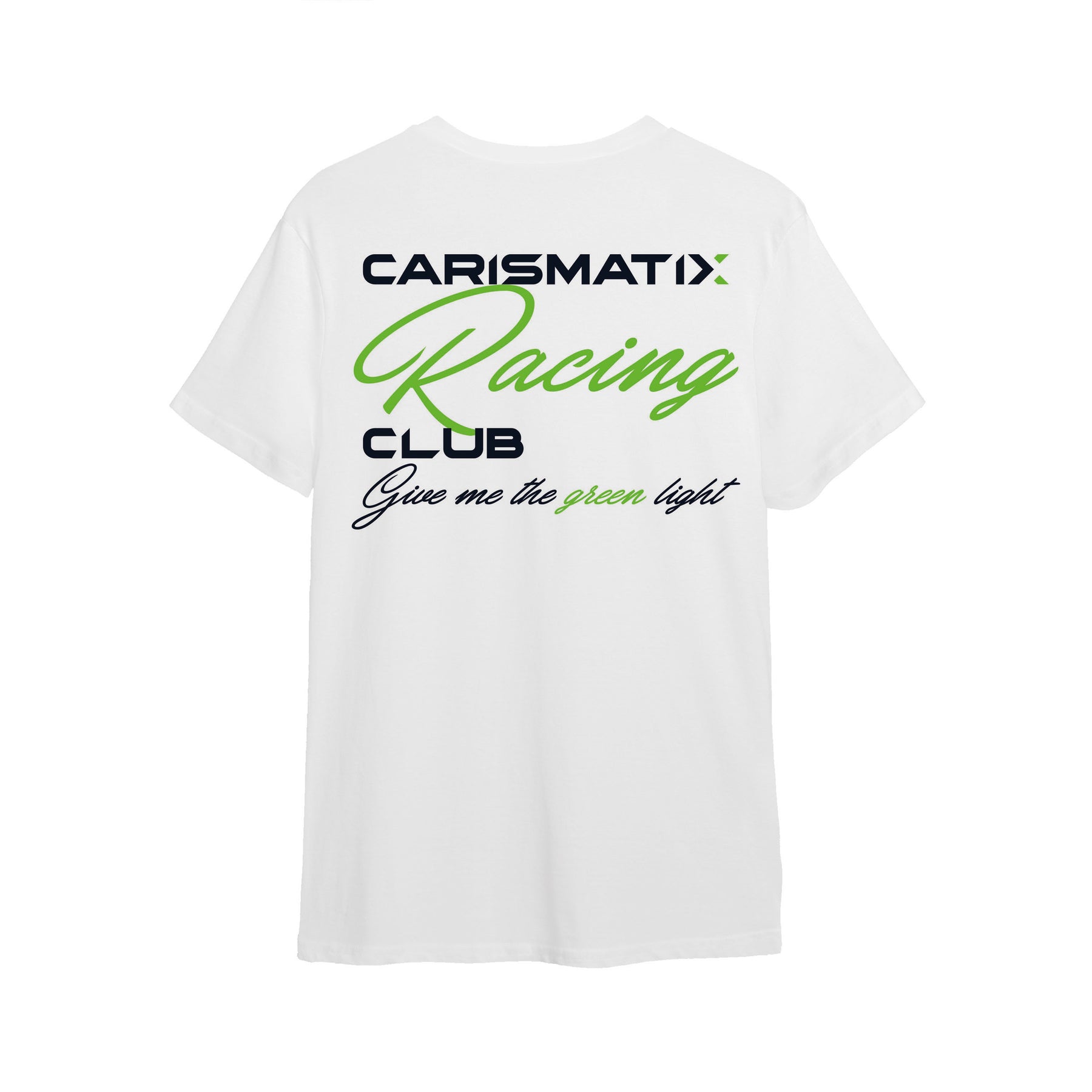 Retro T-shirt CARISMATIX RACING CLUB con grafica sportiva e scritta “Give me the green light” in stile motorsport