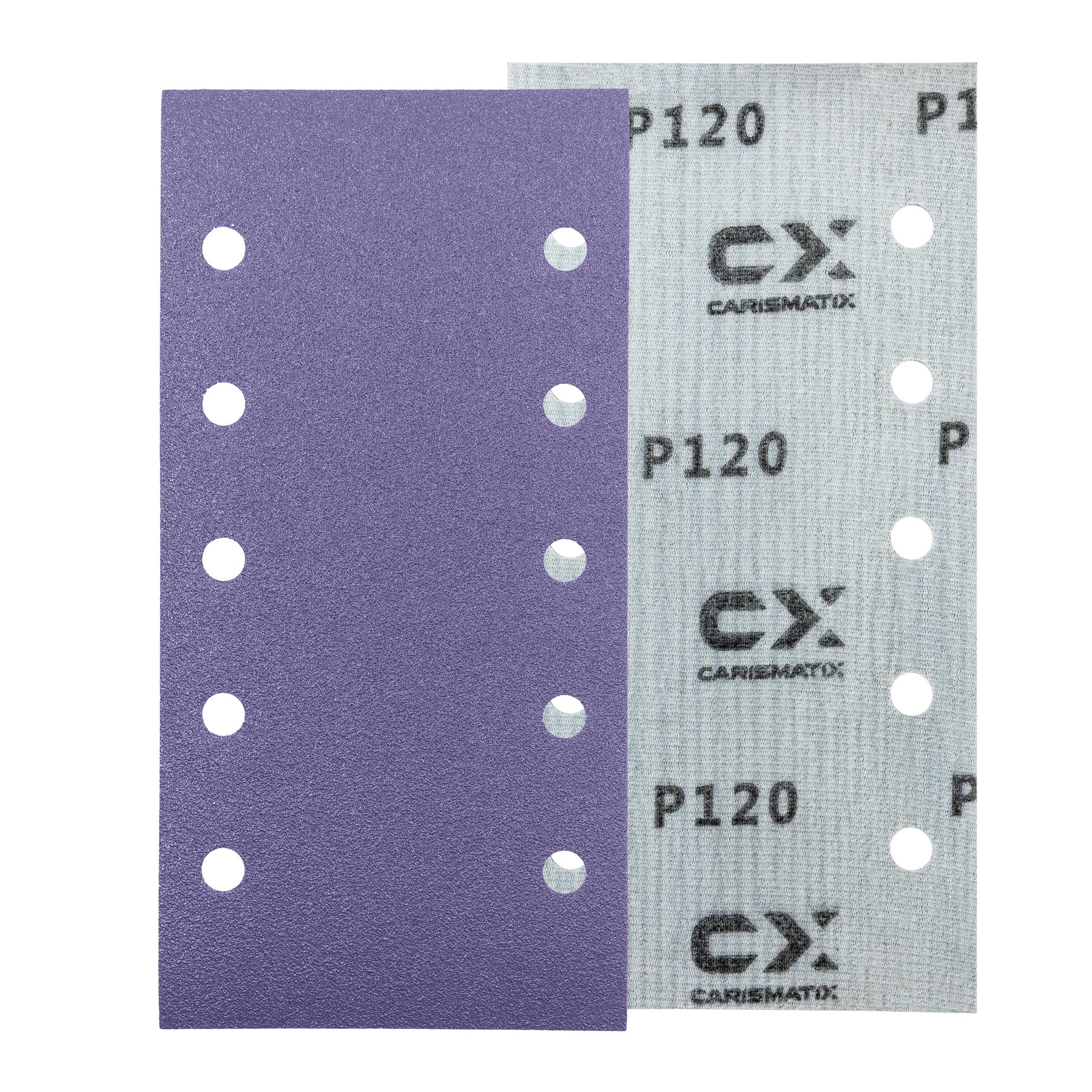 Fronte e retro dei fogli abrasivi CARISMATIX CERAMIX grana P120