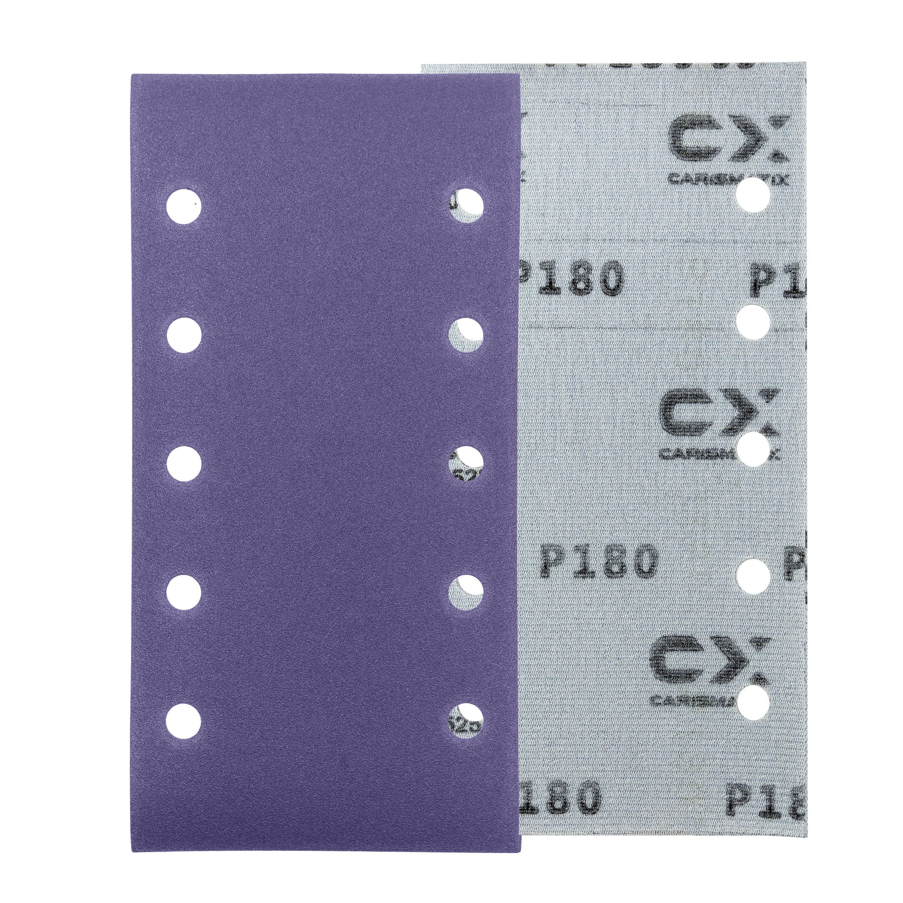 Fronte e retro dei fogli abrasivi CARISMATIX CERAMIX grana P180
