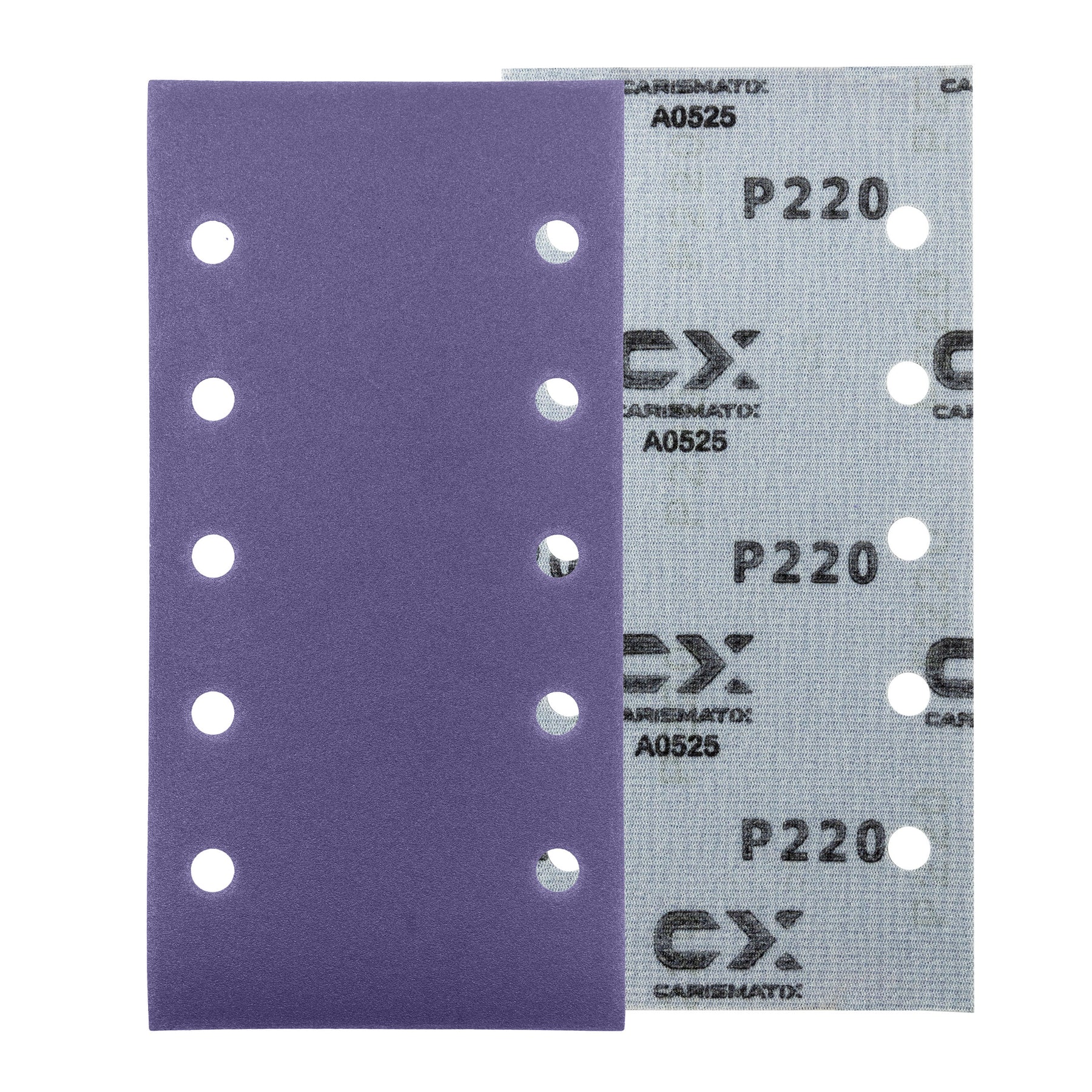 Fronte e retro dei fogli abrasivi CARISMATIX CERAMIX grana P220