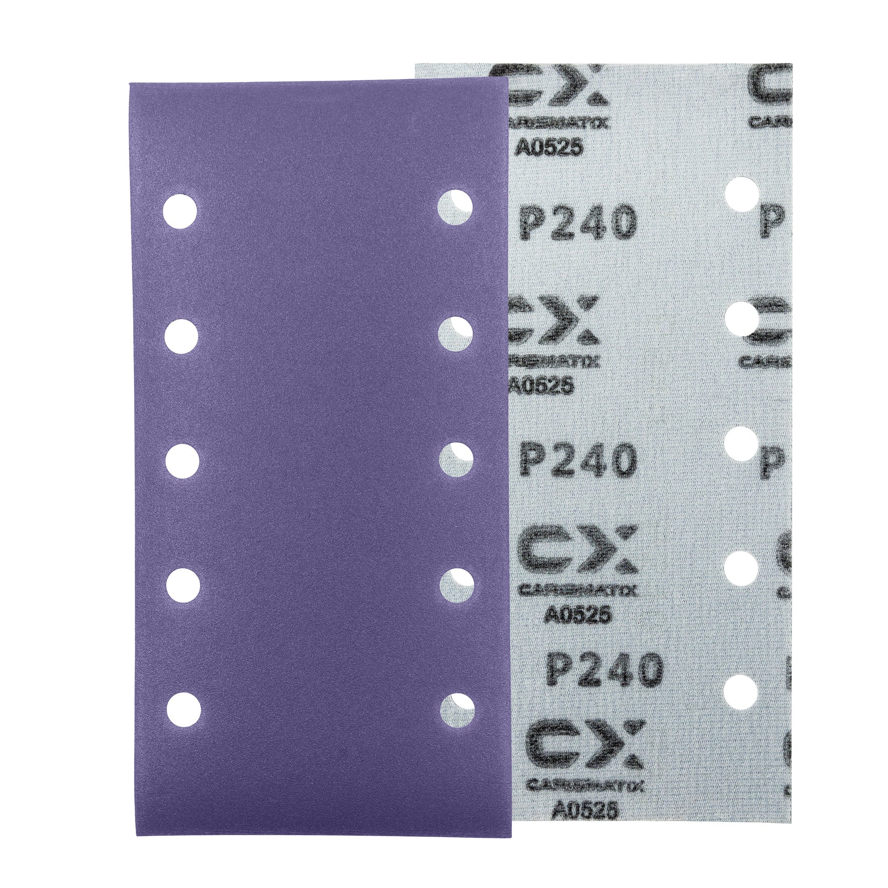 Fronte e retro dei fogli abrasivi CARISMATIX CERAMIX grana P240
