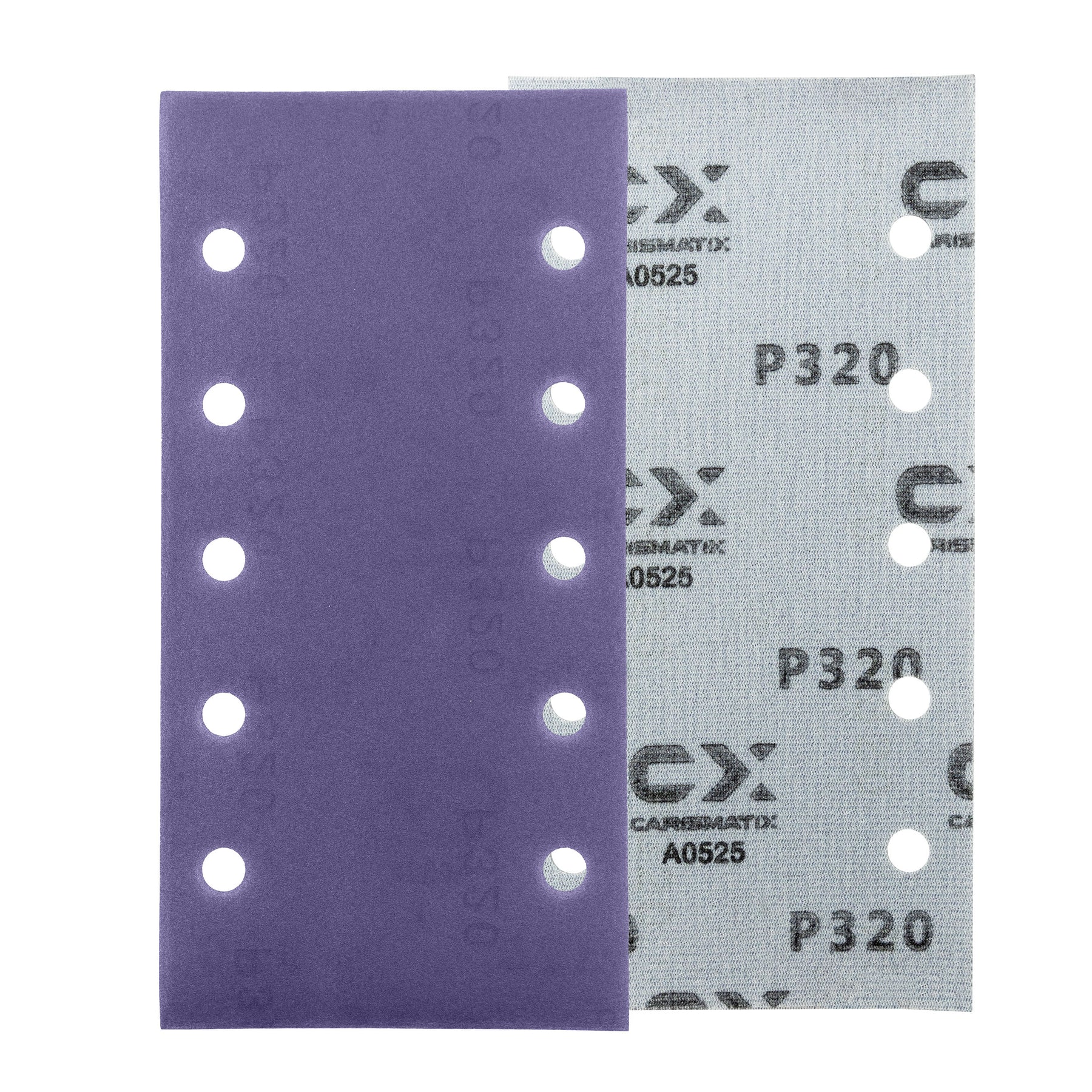 Fronte e retro dei fogli abrasivi CARISMATIX CERAMIX grana P320