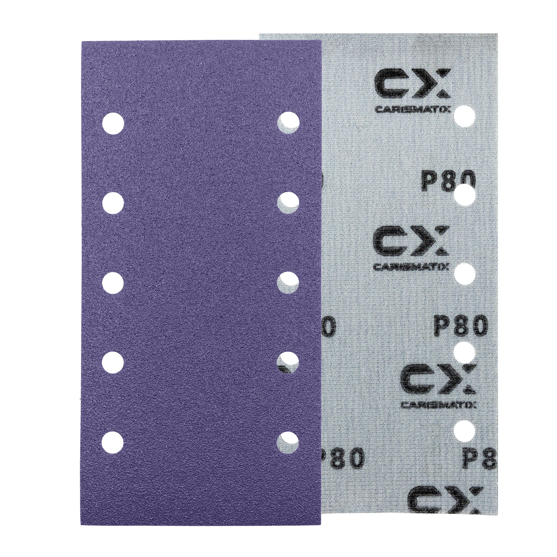 Fronte e retro dei fogli abrasivi CARISMATIX CERAMIX grana P80