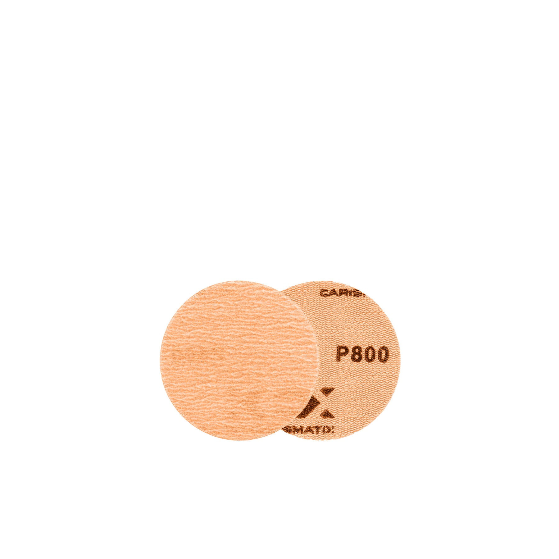 Fronte e retro dei dischi abrasivi CARISMATIX FLEXCUT grana P800 diametro 75mm