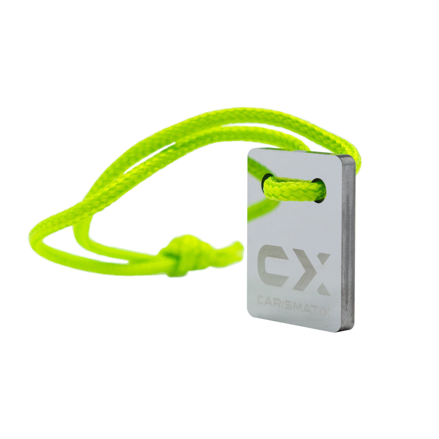 Lametta in carburo di tungsteno Carismatix XBlade con laccetto verde fluo, ideale per Detailers nella rimozione precisa di difetti di verniciatura.