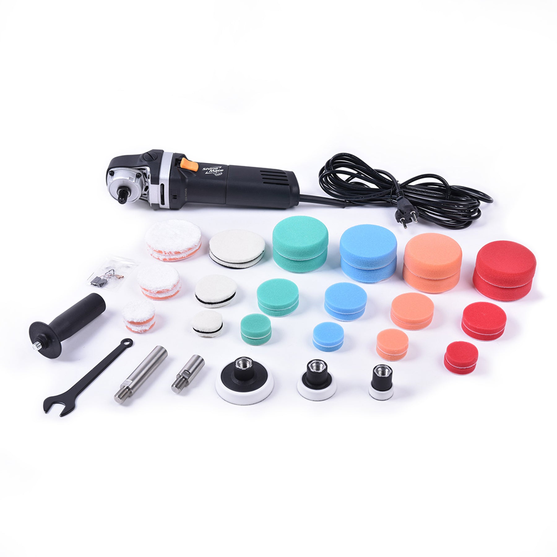Lucidatrice rotativa mini ShineMate EP803K per detailing di precisione su piccole aree.