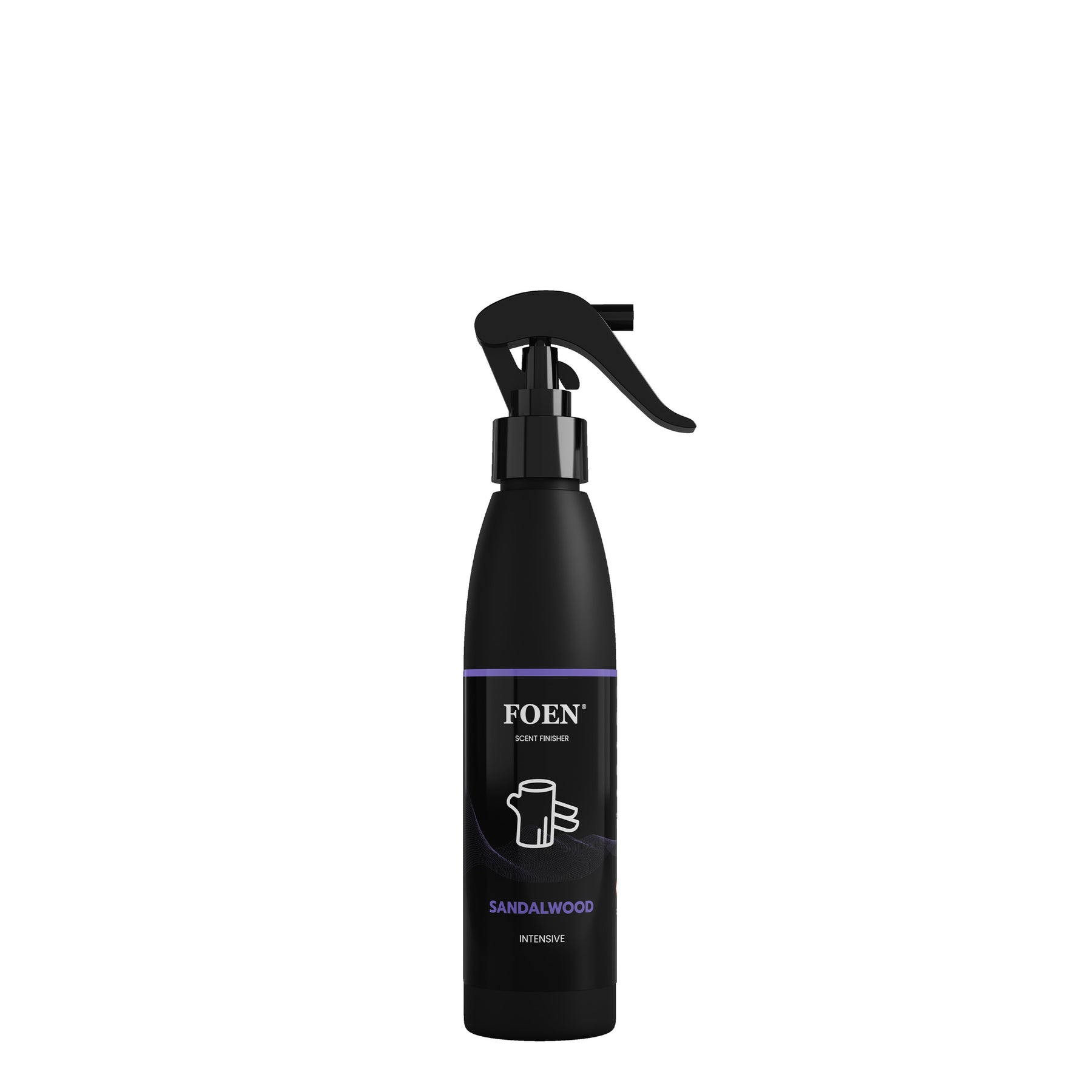 Bottiglia di FOEN Sandalwood Profumo Spray, deodorante auto con fragranza calda e legnosa di sandalo, ideale per rinfrescare e profumare l'interno del veicolo.