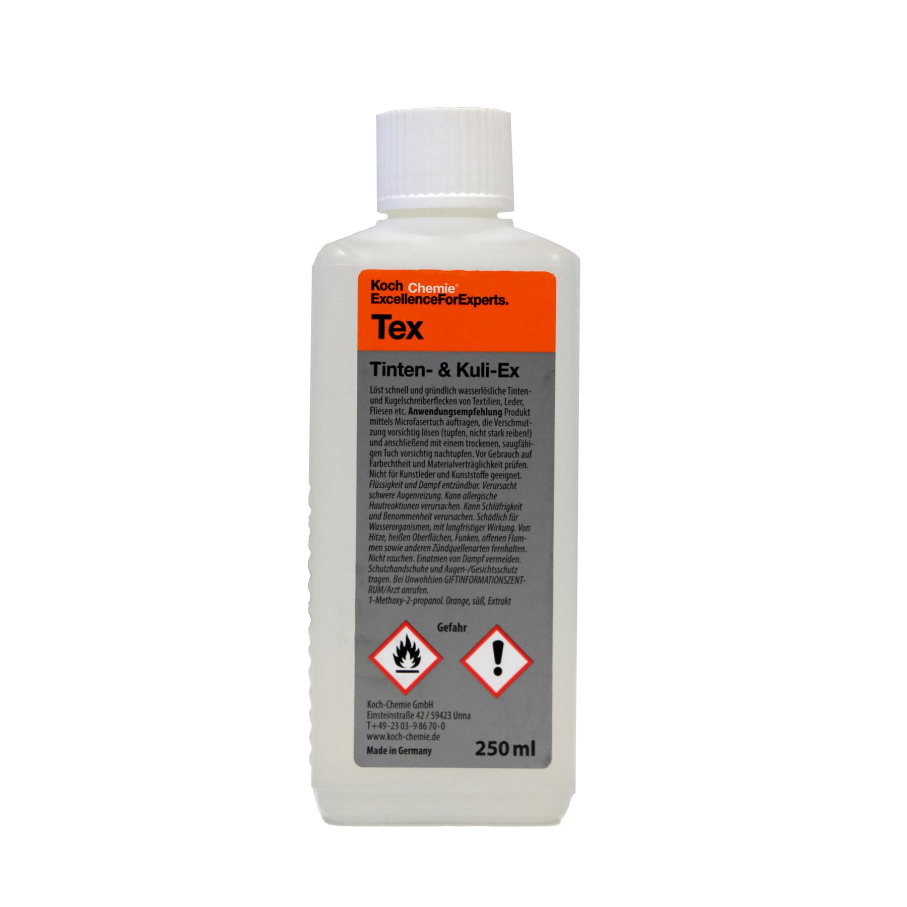 Flacone Koch Chemie TEX Tinten & Kuli-Ex solvente per rimozione macchie di penna e inchiostro da tessuti e pelle