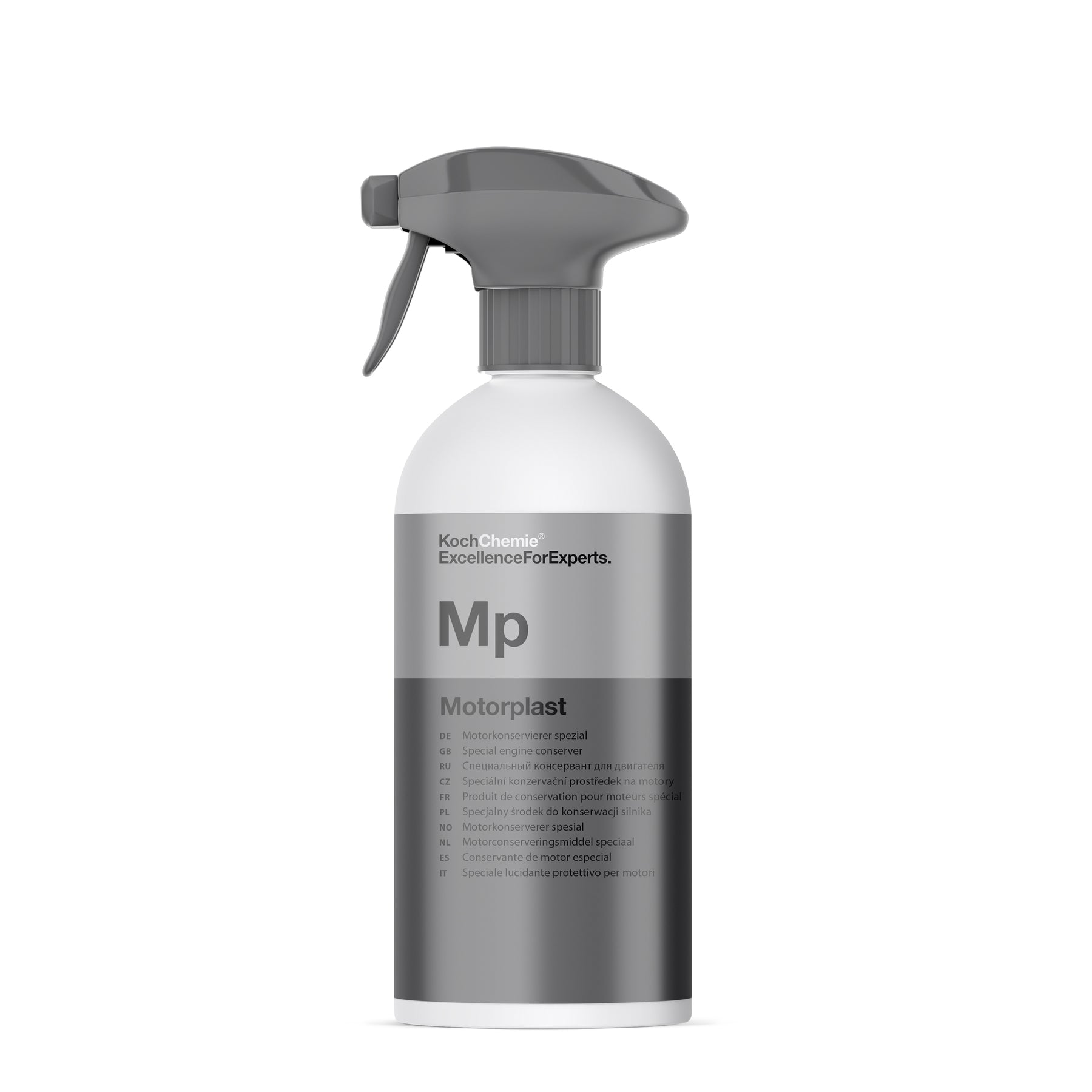 flacone spray Koch‑Chemie Motorplast MP per motore e plastiche con finitura idrorepellente e resistenza al calore