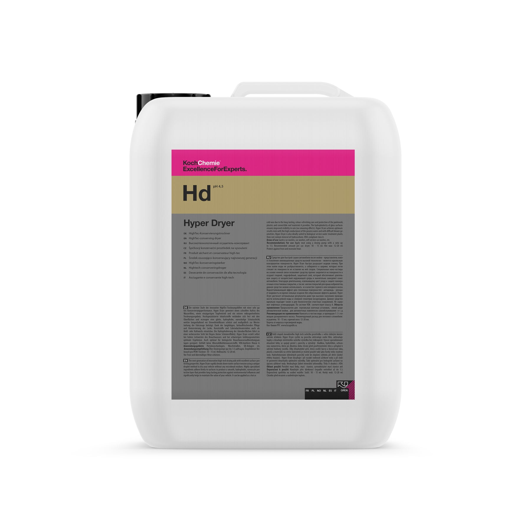 tanica Koch-Chemie Hyper Dryer HD essiccatore professionale con protezione nano per asciugatura rapida e finitura idrofobica