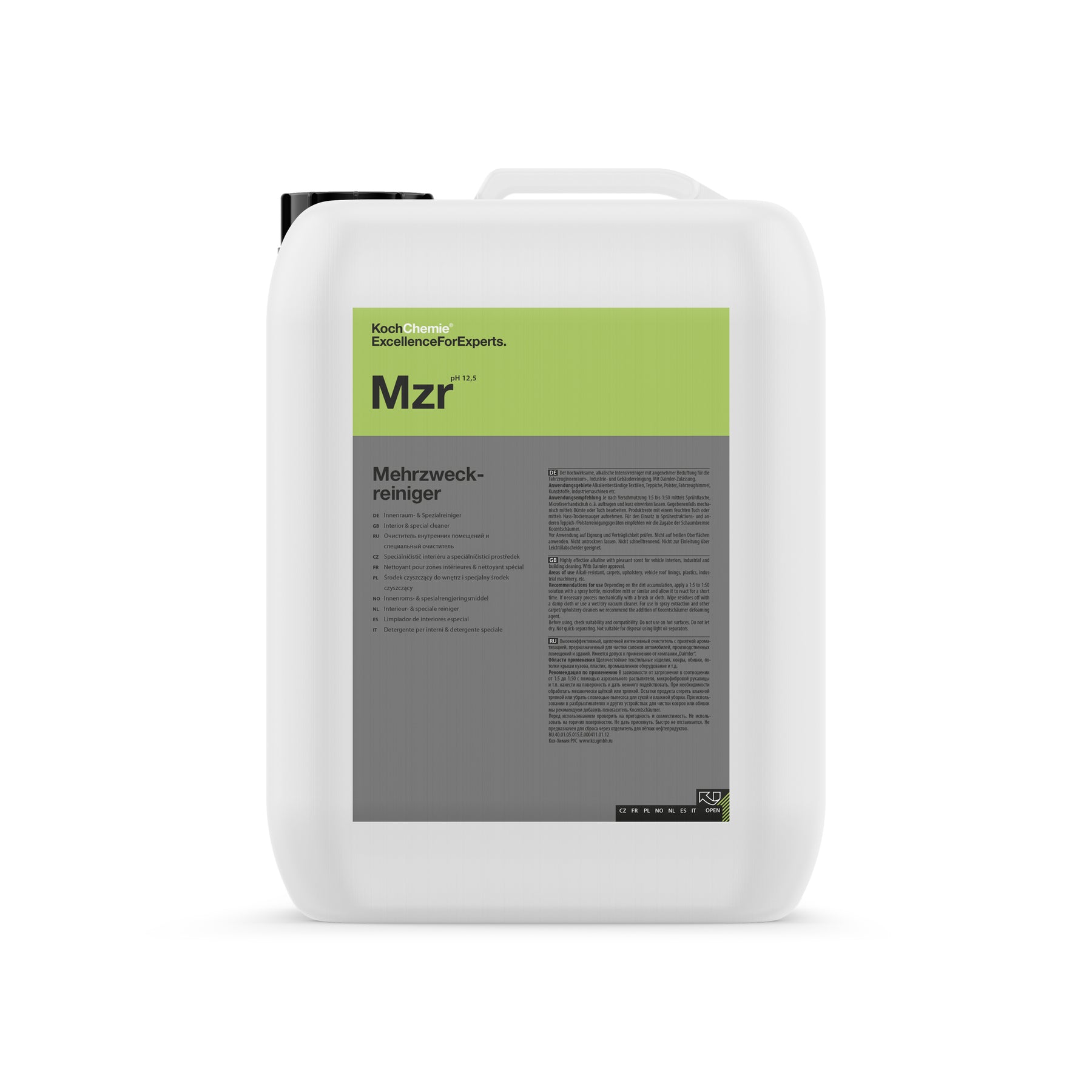 tanica Koch-Chemie MZR Mehrzweckreiniger detergente alcalino concentrato multiuso per uso professionale su interni e superfici auto