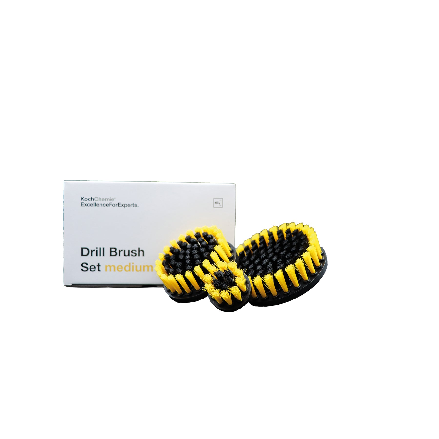 Koch Chemie Drill Brush Set Medium – set di 3 spazzole a setole medie per pulizia