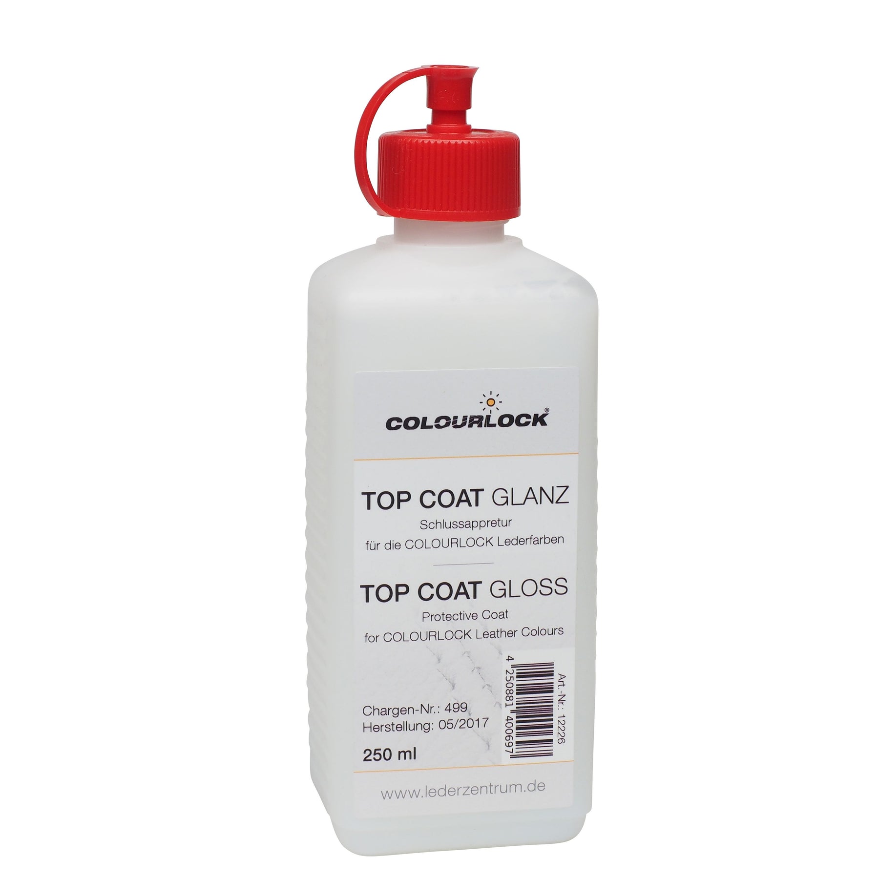 Flacone COLOURLOCK Top Coat Gloss 250 ml con tappo rosso